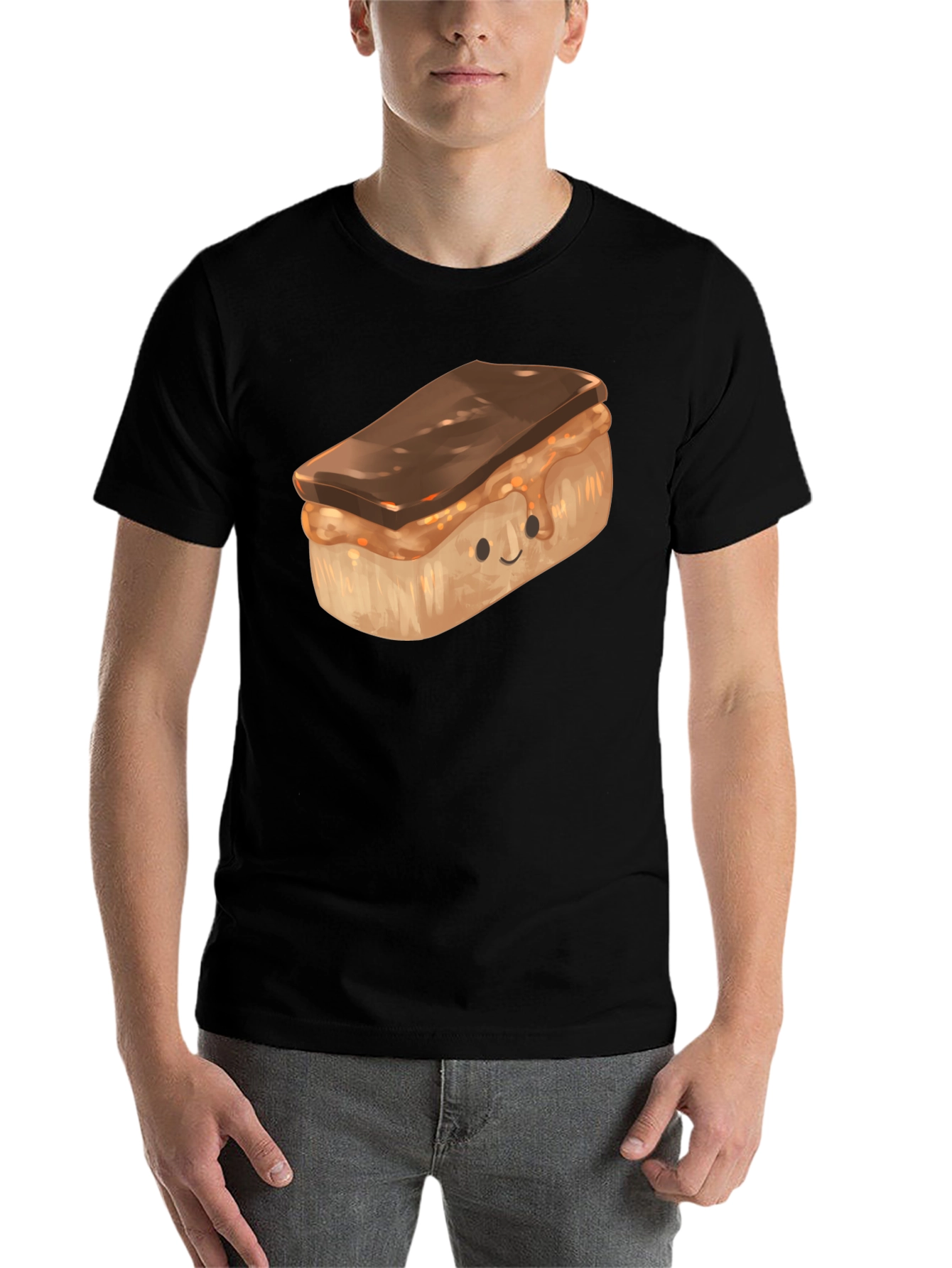 Black Cute Cartoon Dessert T-Shirt view 7
