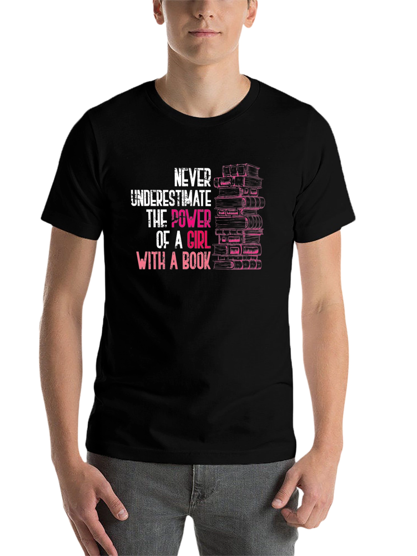 Black Never Underestimate Girl With A Book T-Shirt view 7