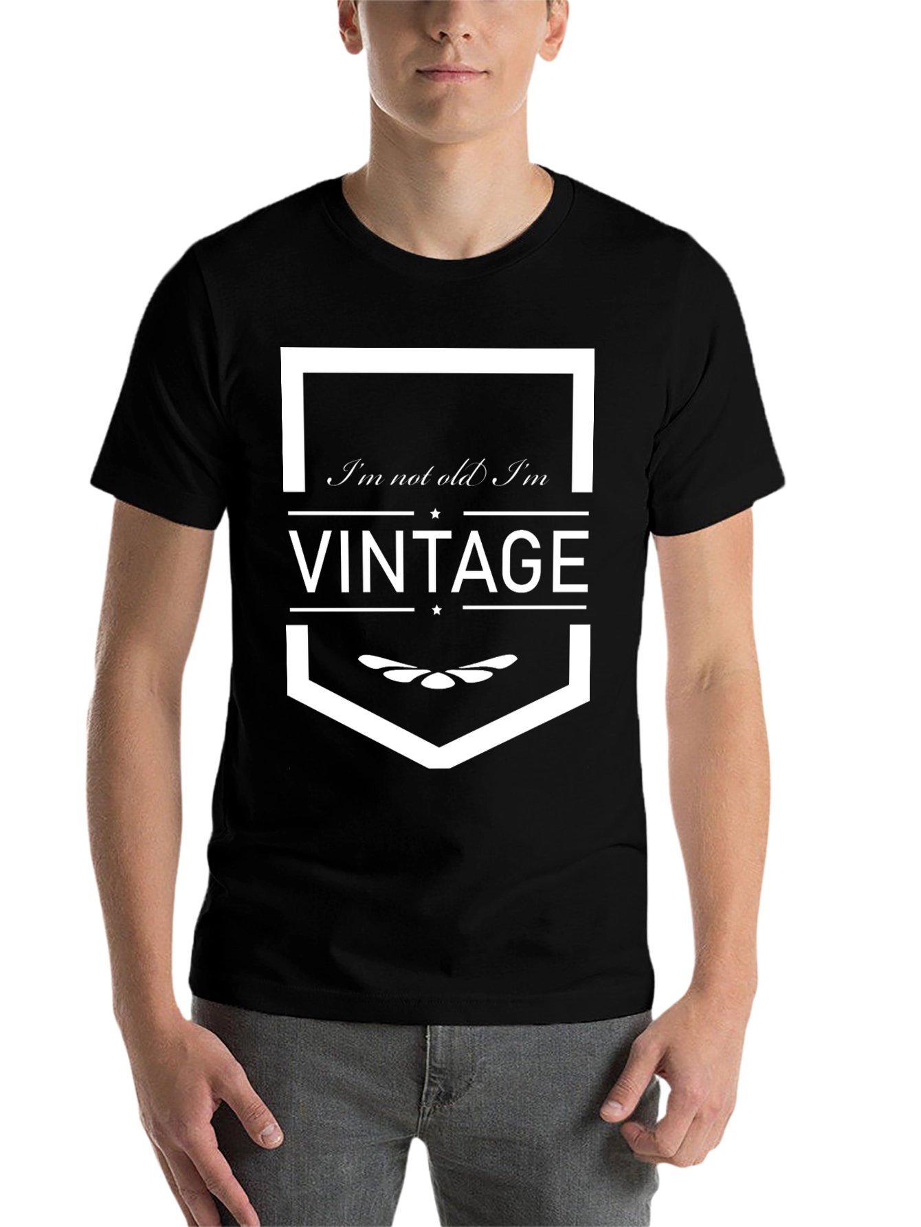 Black I'm Not Old I'm Vintage Graphic T-Shirt view 7