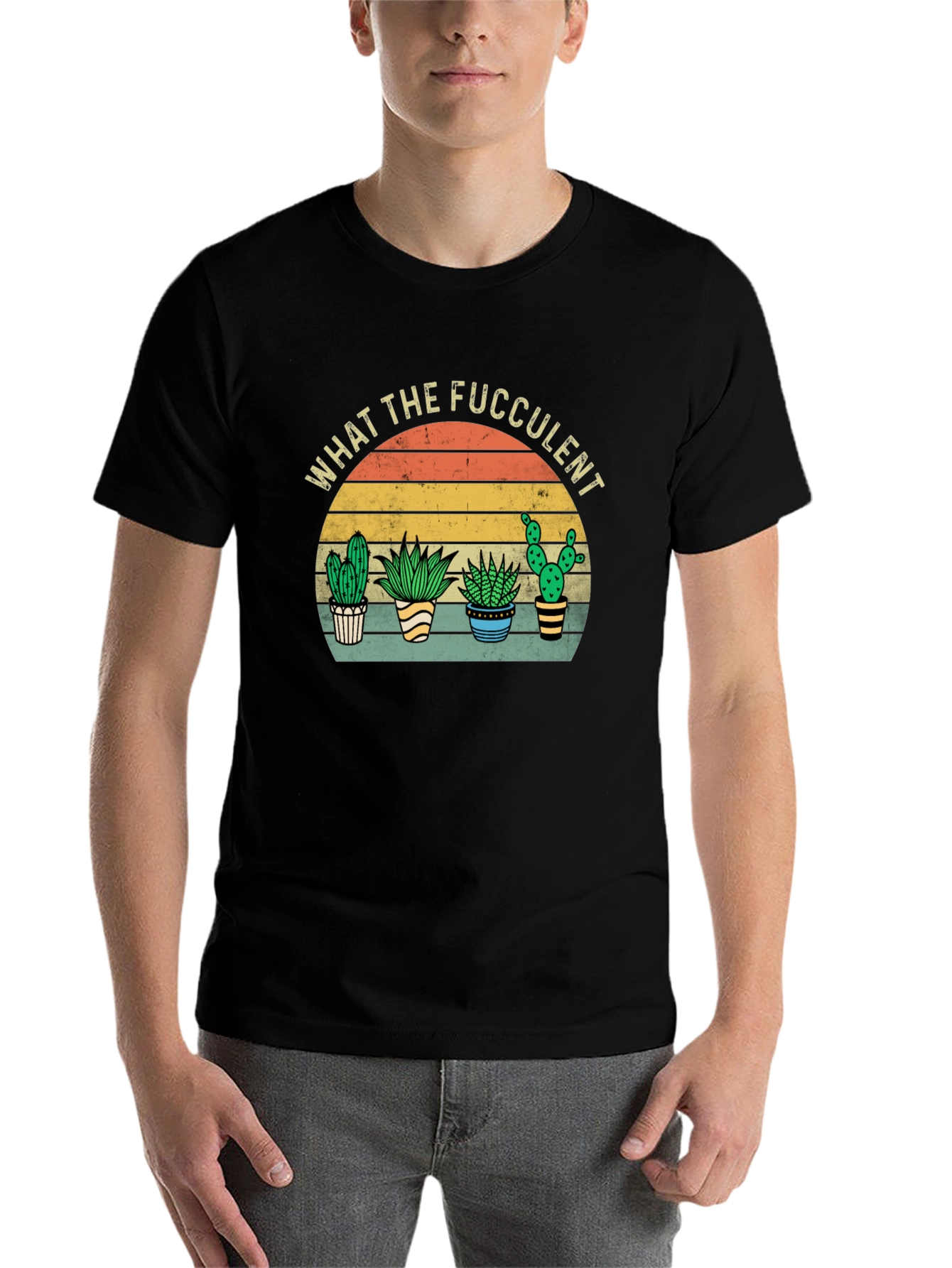 Black What the Fucculent T-Shirt view 7