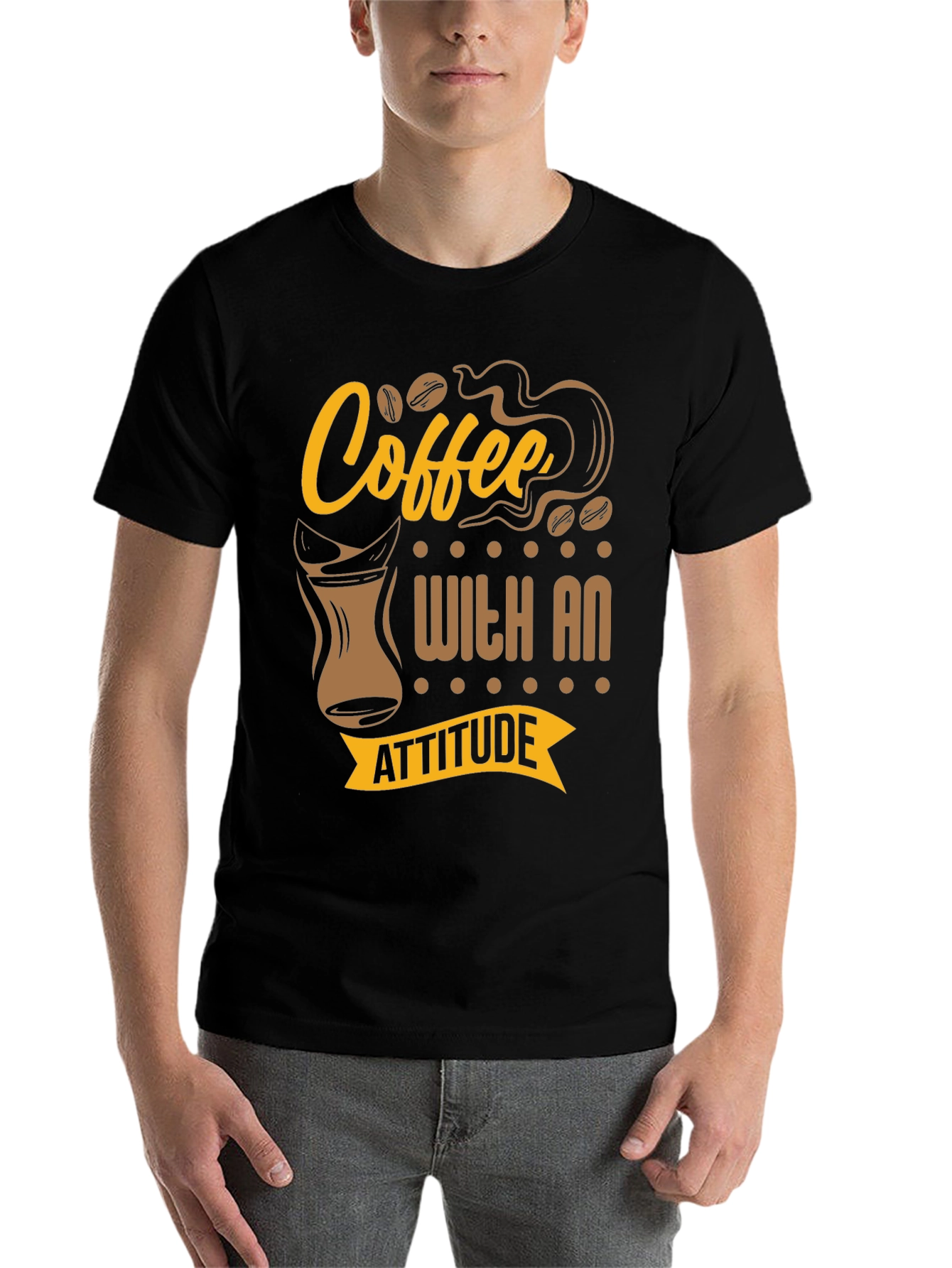 Black Coffee With An Attitude Graphic T-Shirt view 7