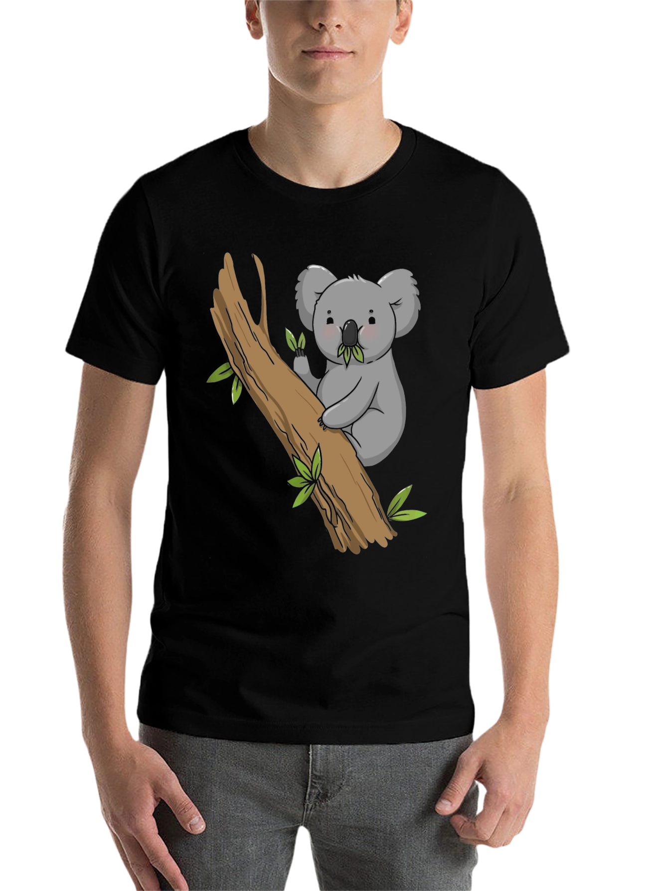 Black Cute Koala Bear Tree T-Shirt view 7
