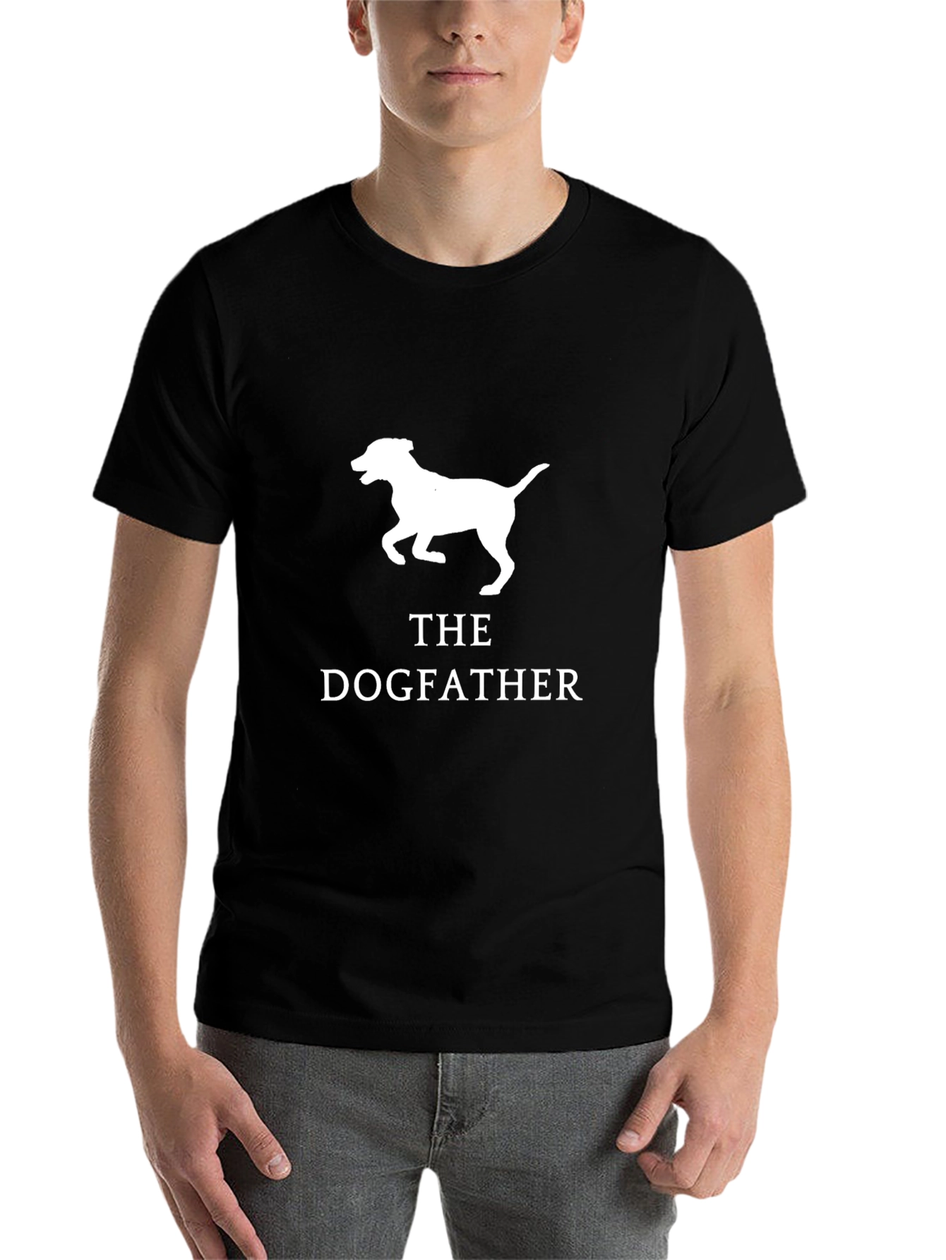 Black The Dogfather T-Shirt - Funny Dog Lover Tee view 7