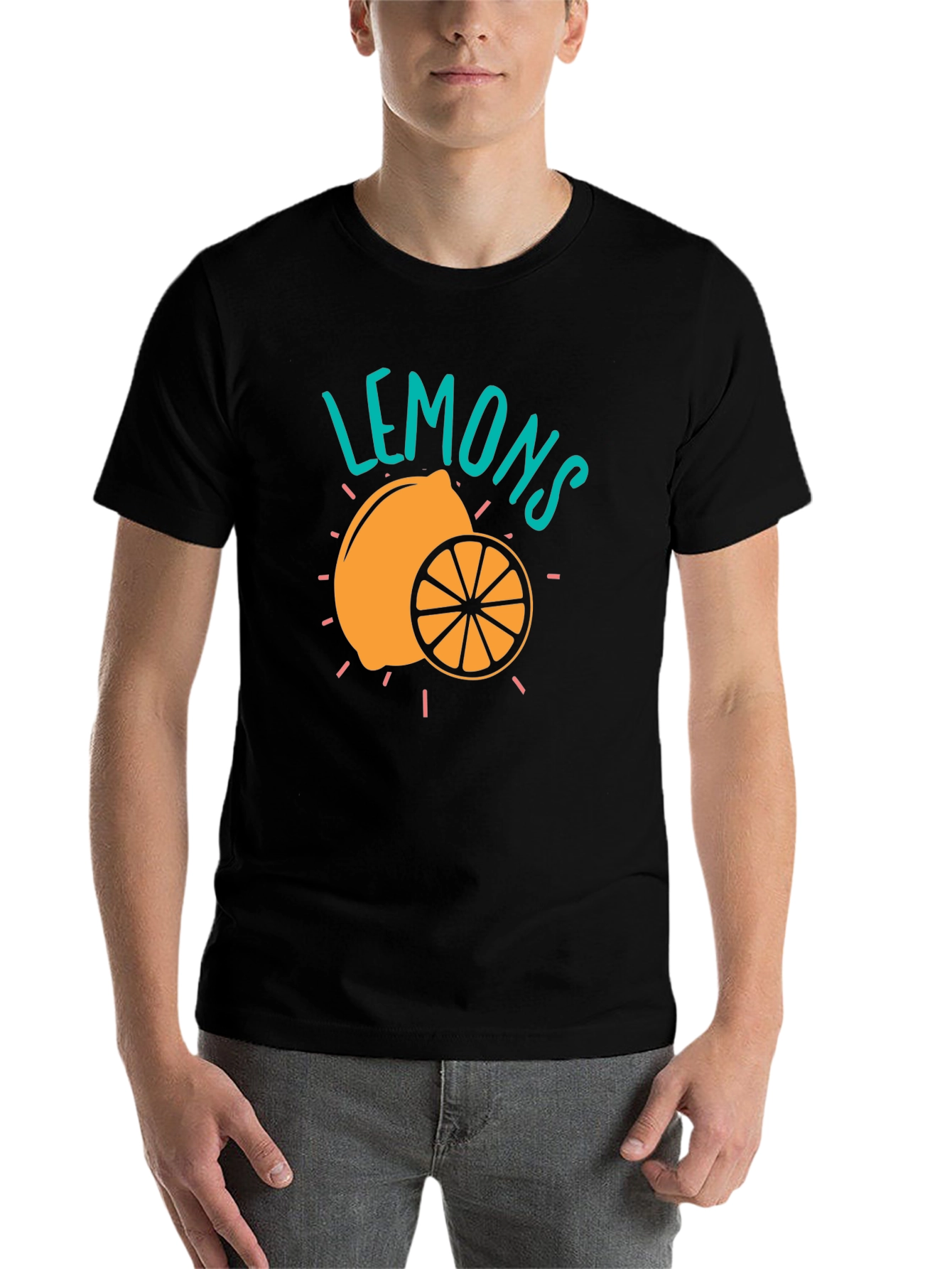Black Lemons Graphic T-Shirt - Trendy Fruit Design view 7