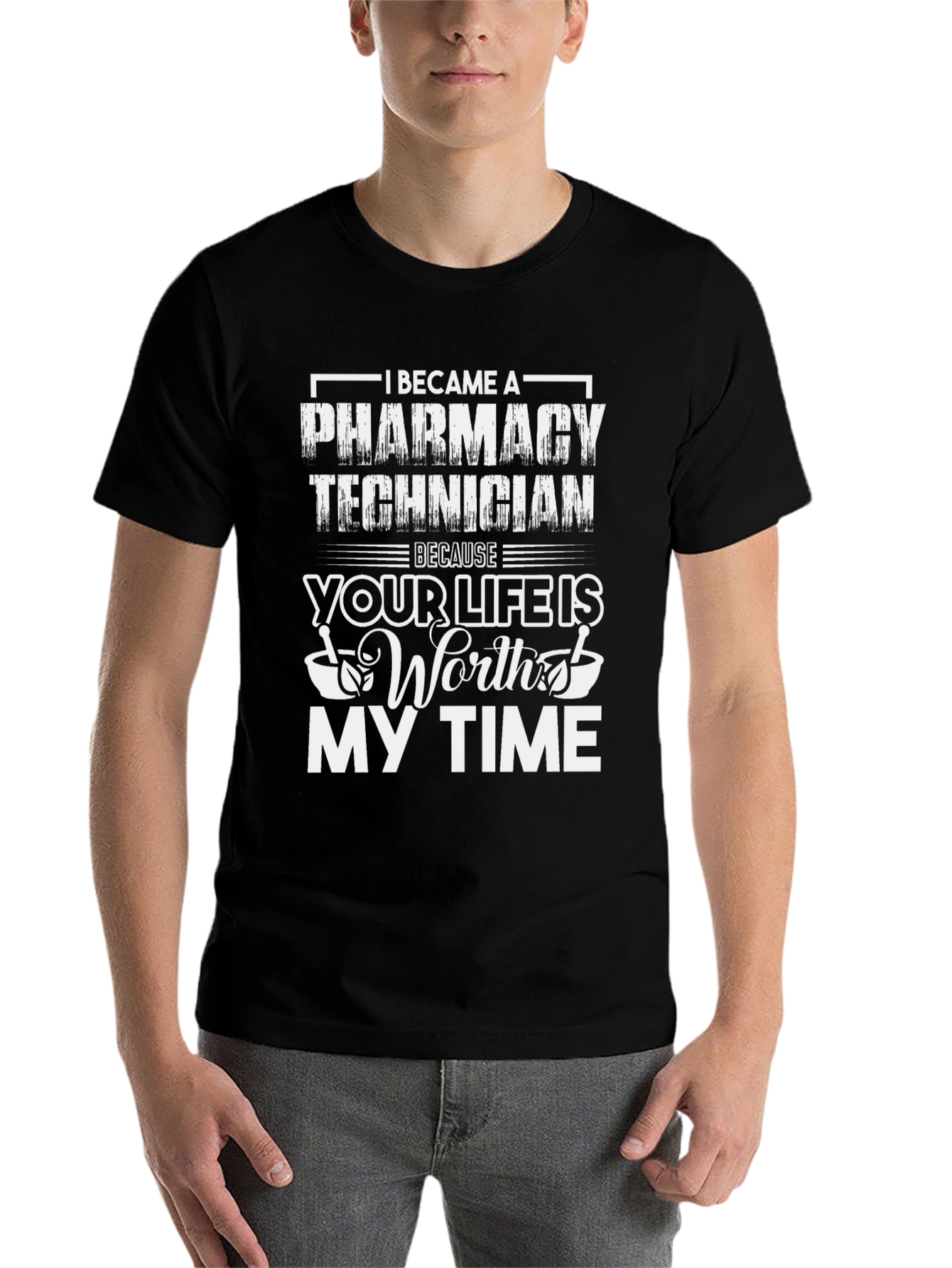 Black Pharmacy Technician T-Shirt - Worth My Time view 7