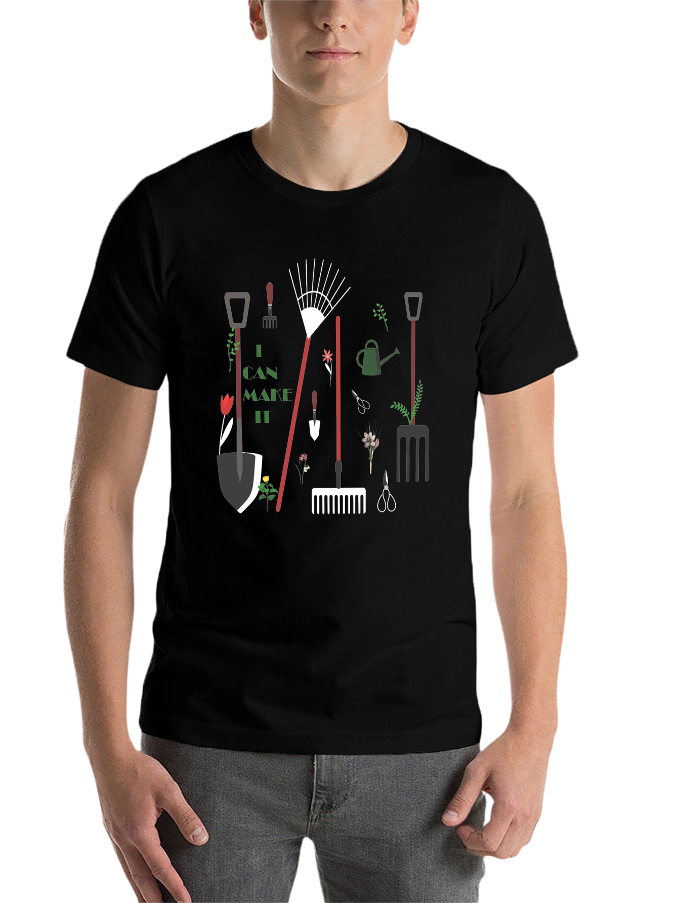 Black Gardening Tools Graphic Tee - I Can Make It! view 7