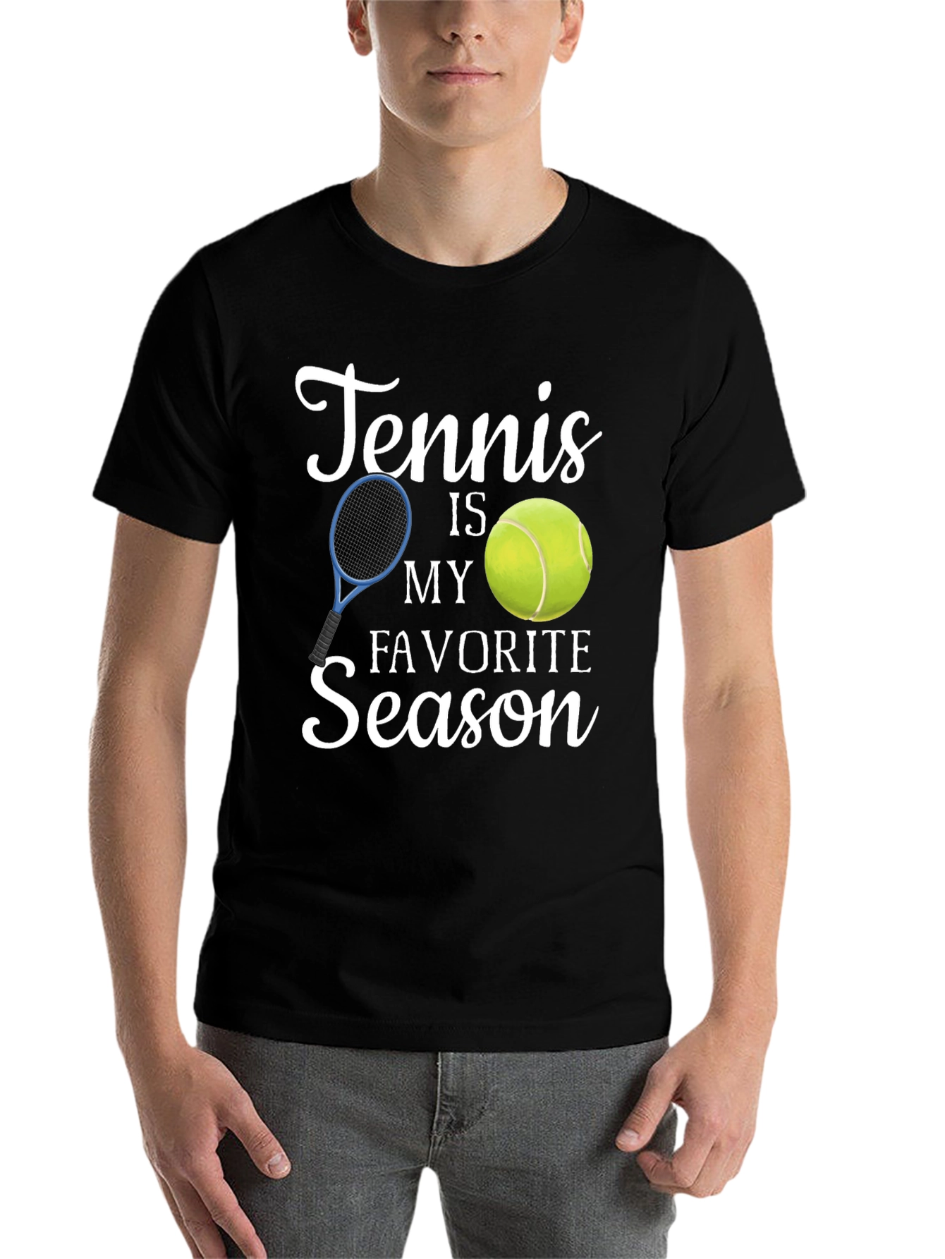 Black Tennis is My Favorite Season T-Shirt view 7