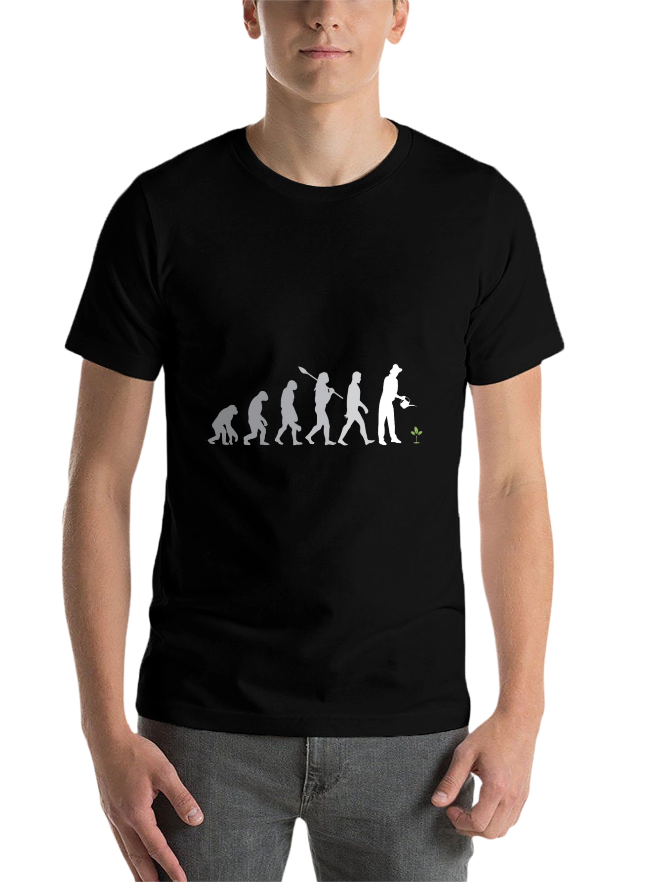 Black Evolution of Gardener T-Shirt - Black, Cotton Blend view 7