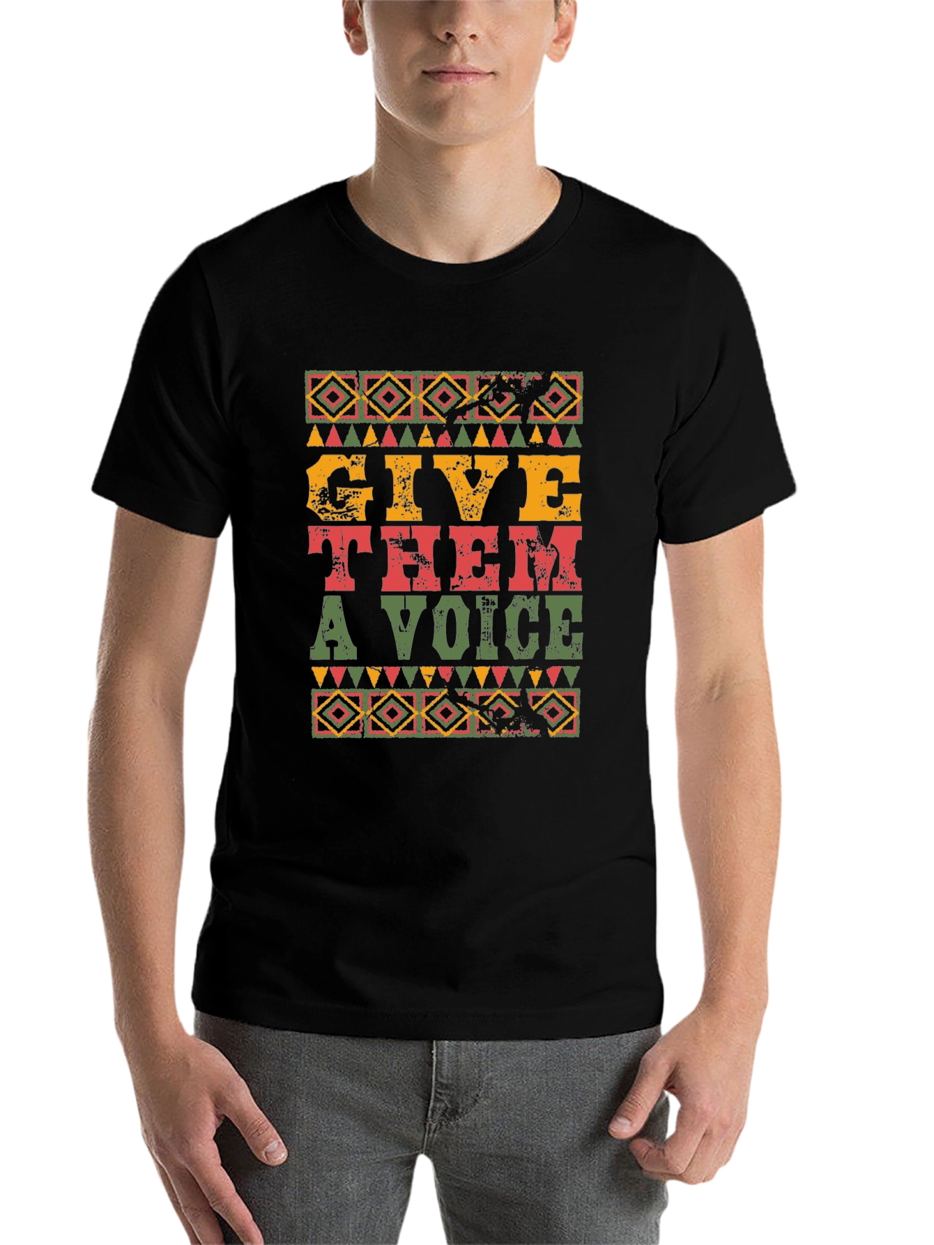 Black Give Them a Voice Black T-Shirt view 7
