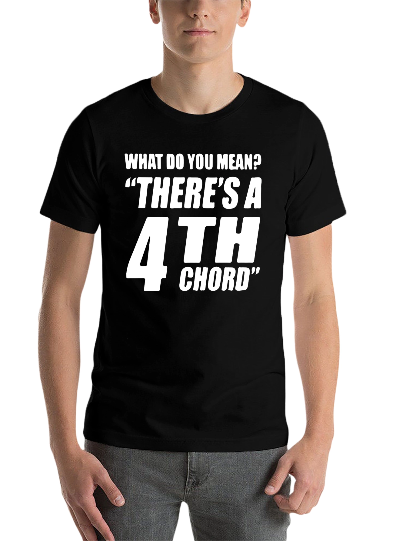Black 4th Chord Musician T-Shirt - Black view 7
