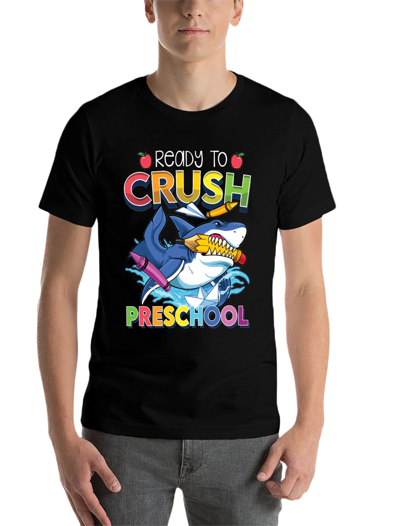 Black Ready to Crush Preschool Shark T-Shirt view 7