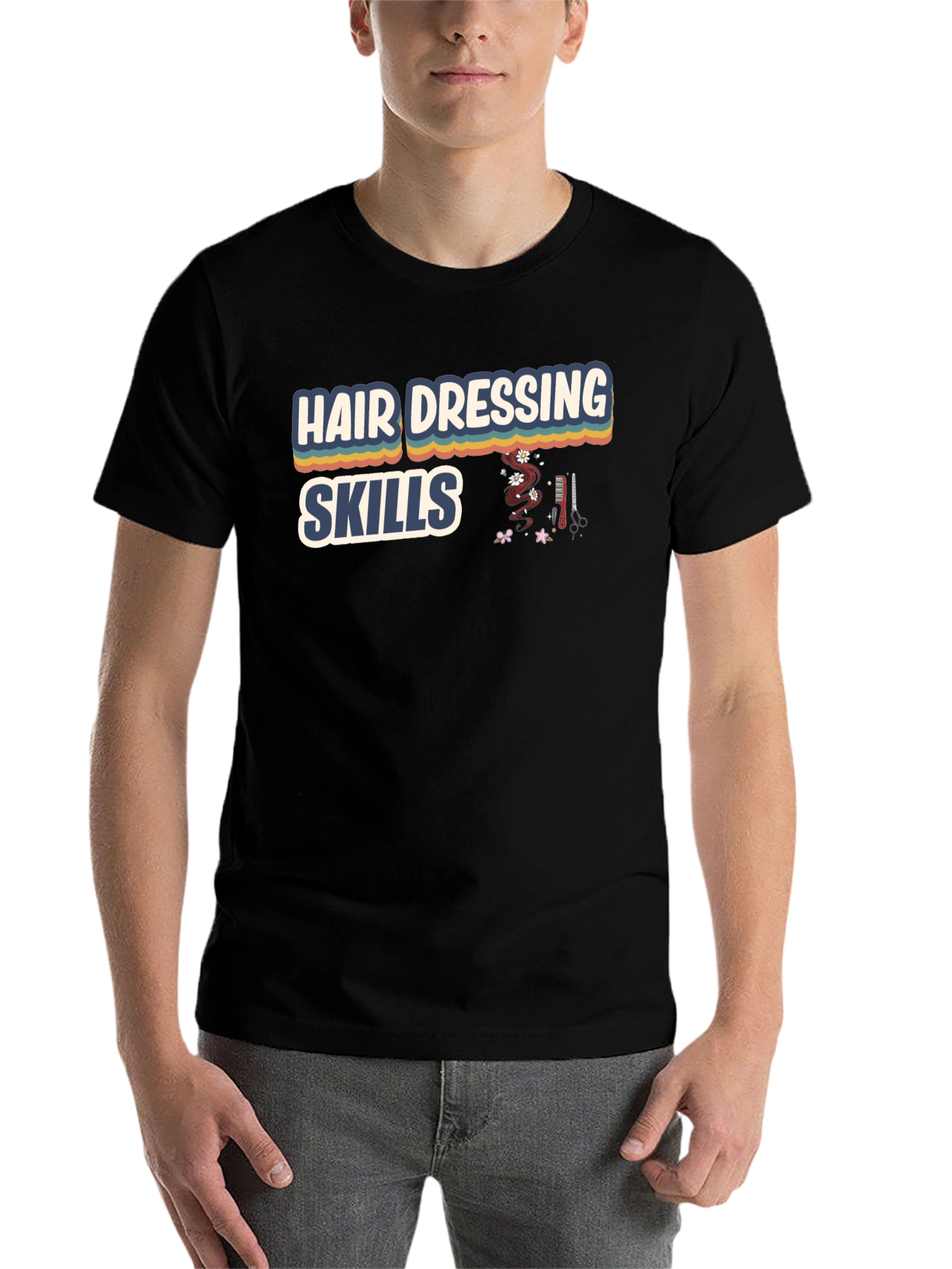 Black Hairdressing Skills Graphic T-Shirt view 7