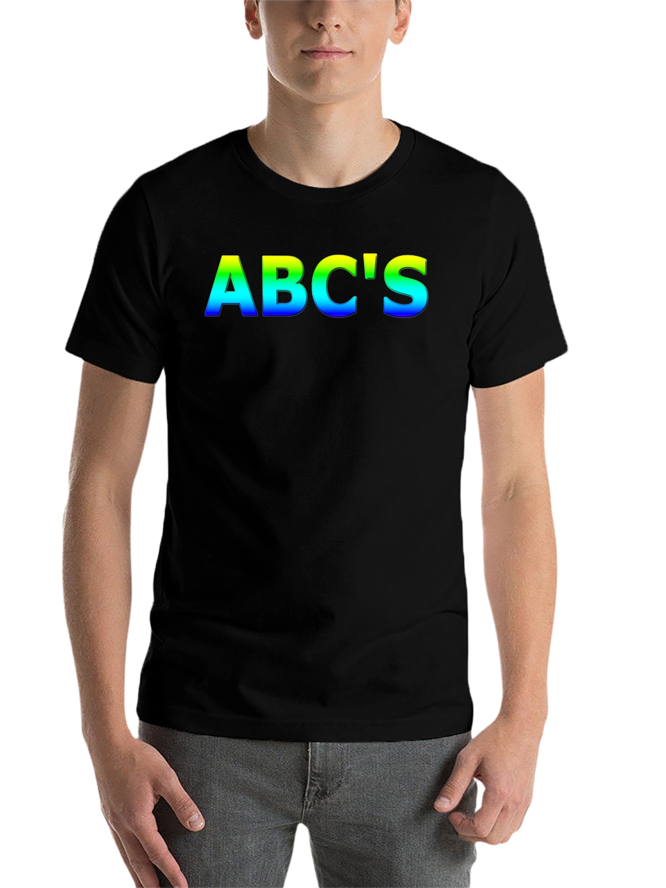 Black Rainbow ABC's Black T-Shirt view 7