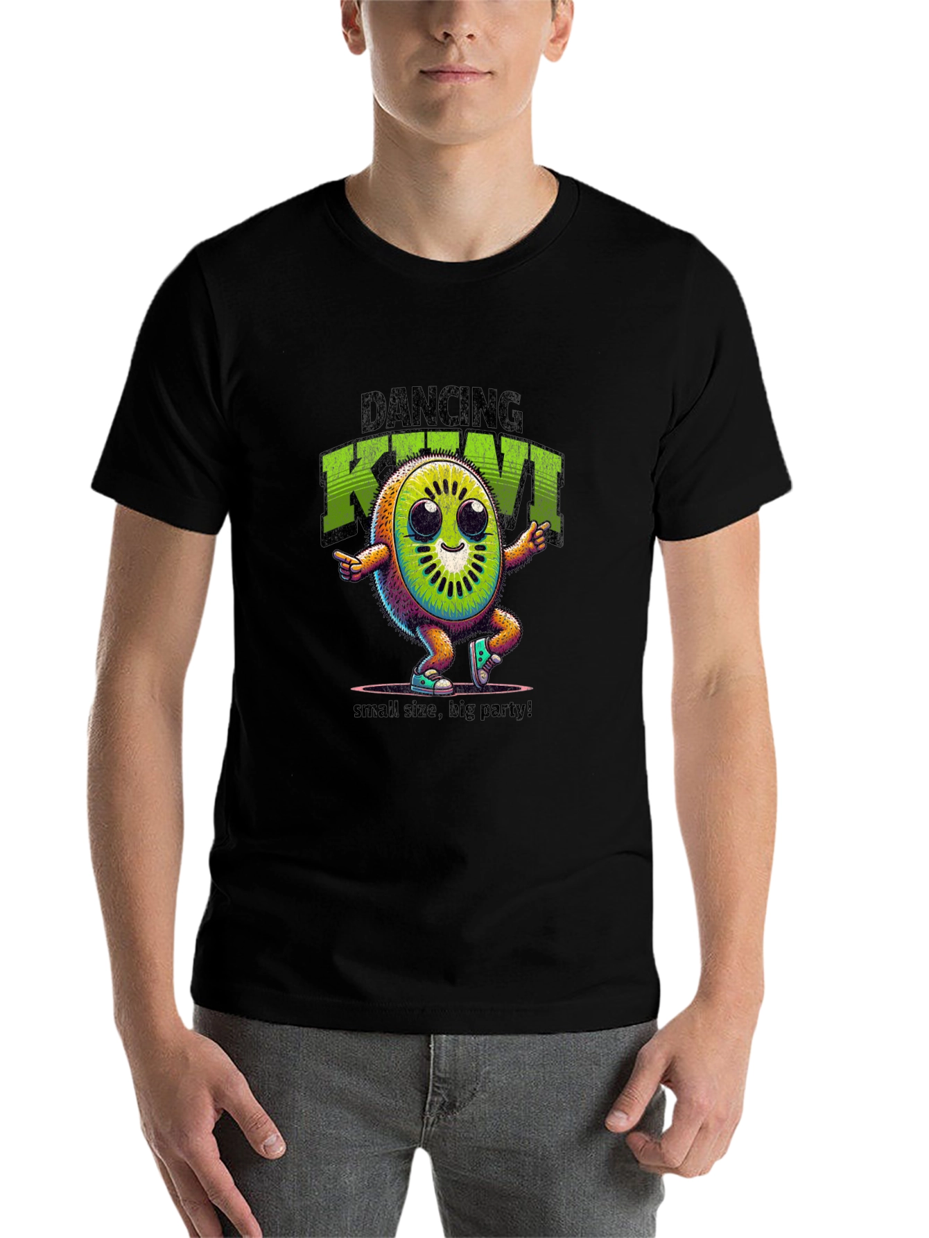 Black Dancing Kiwi Graphic Tee - Small Size, Big Party! view 7