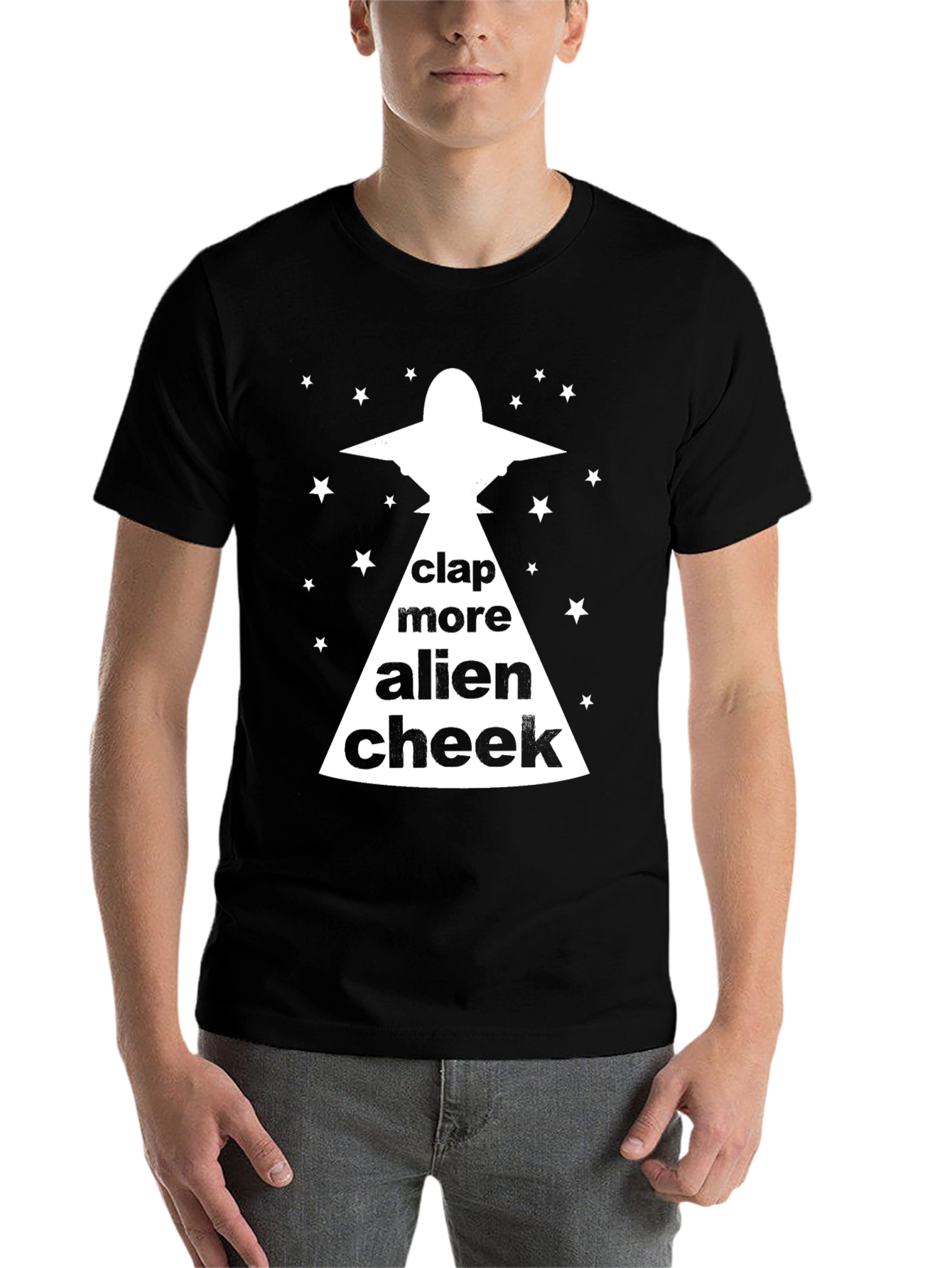 Black Clap More Alien Cheek Graphic Tee view 7