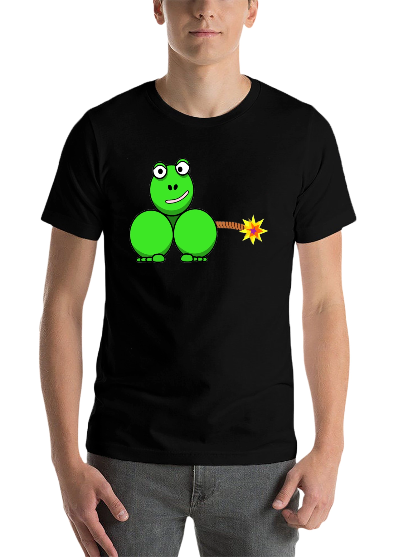 Black Funny Frog Bomb T-Shirt - Explosive Humor! view 7