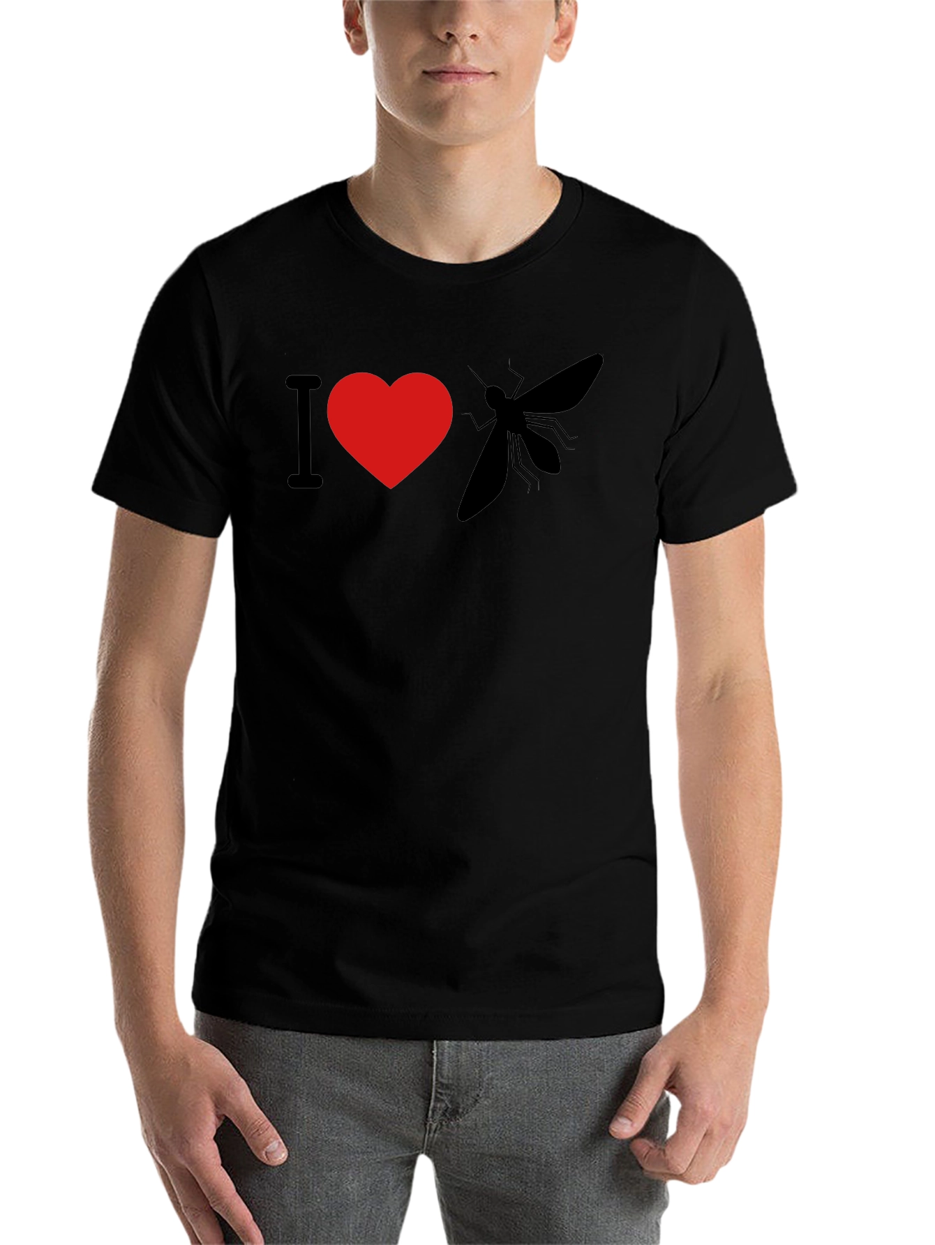 Black I Heart Mosquito T-Shirt - Novelty Graphic Tee view 7