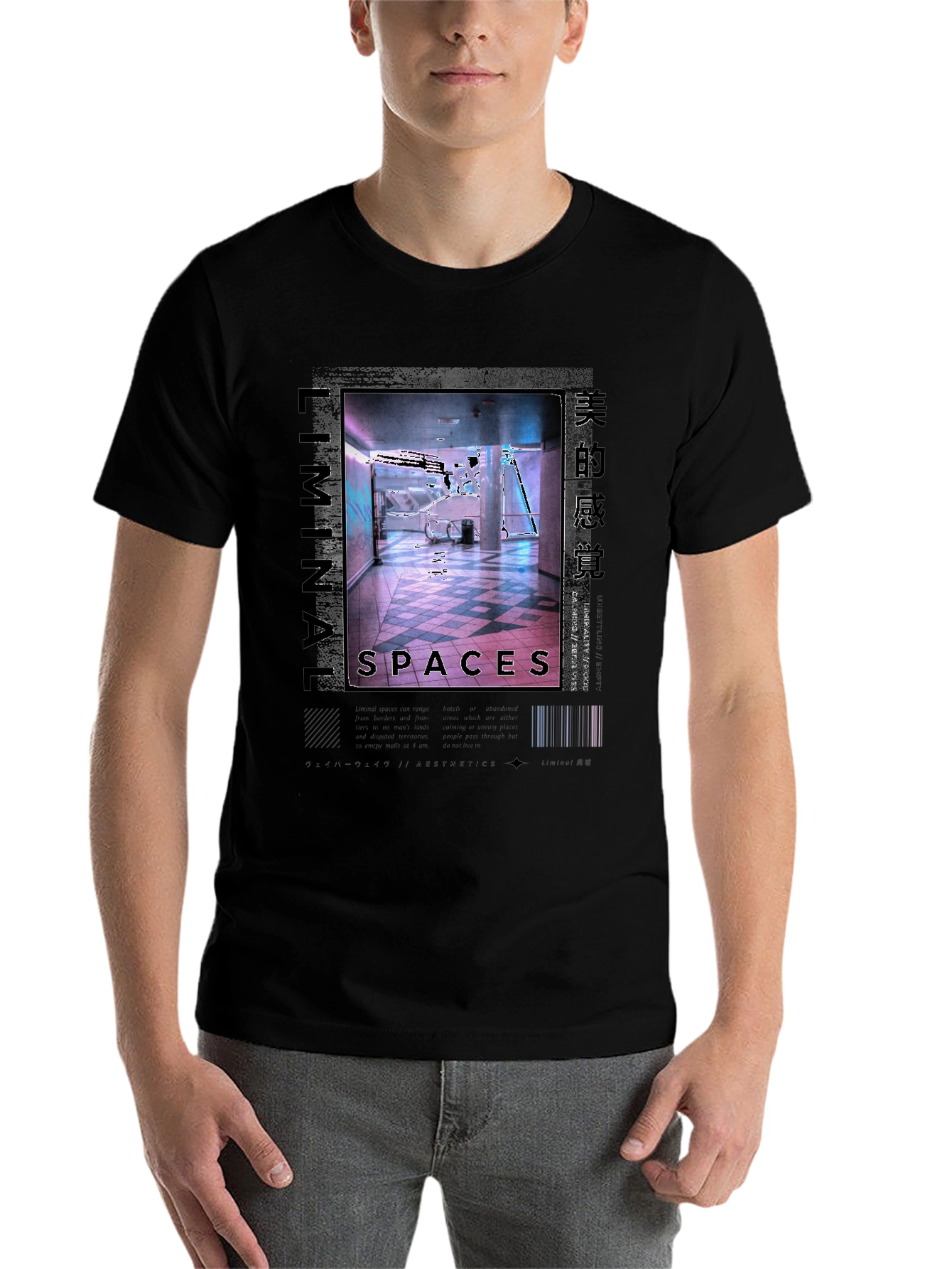 Black Liminal Spaces Graphic Tee - Black Urban Style view 7