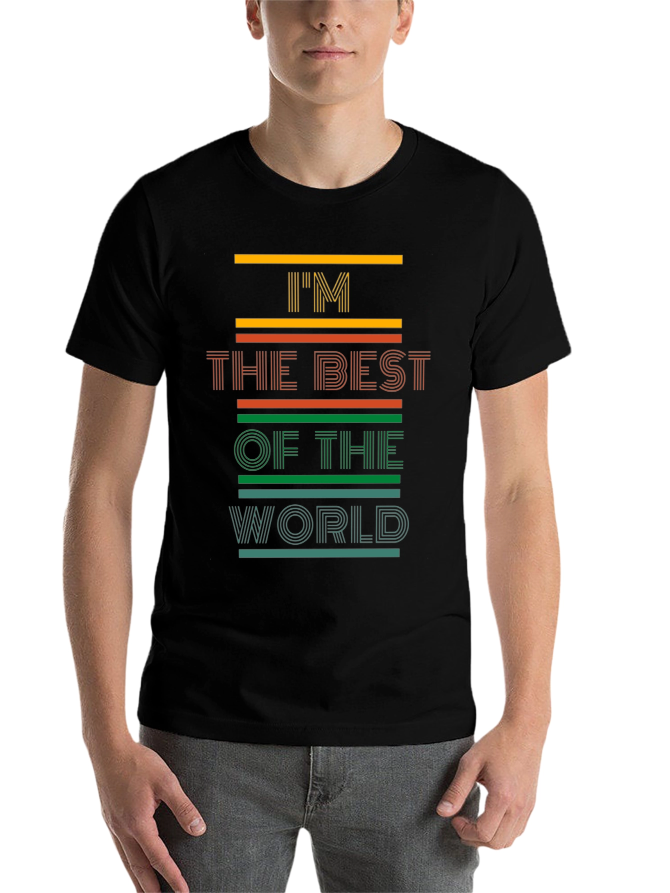 Black I'm The Best Of The World Men's Graphic Tee view 7