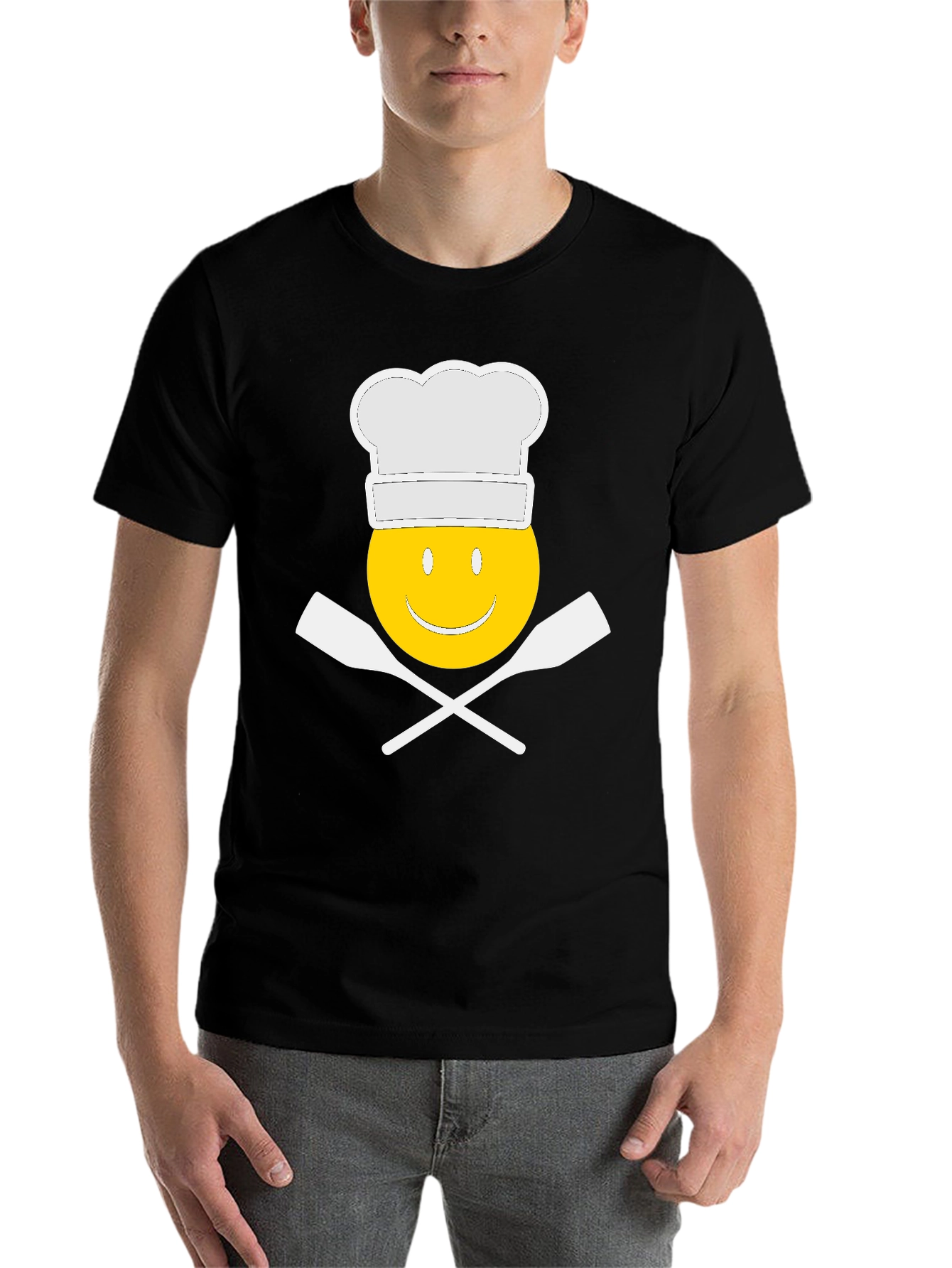 Black Chef Emoji Graphic T-Shirt, Funny Cooking Tee view 7