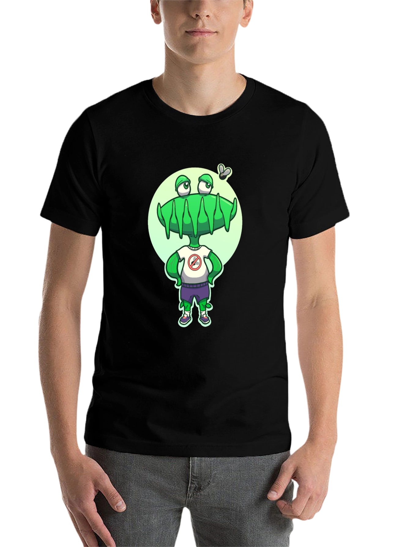 Black Alien Graphic Tee - Funny Cartoon Insect Lover T-Shirt view 7