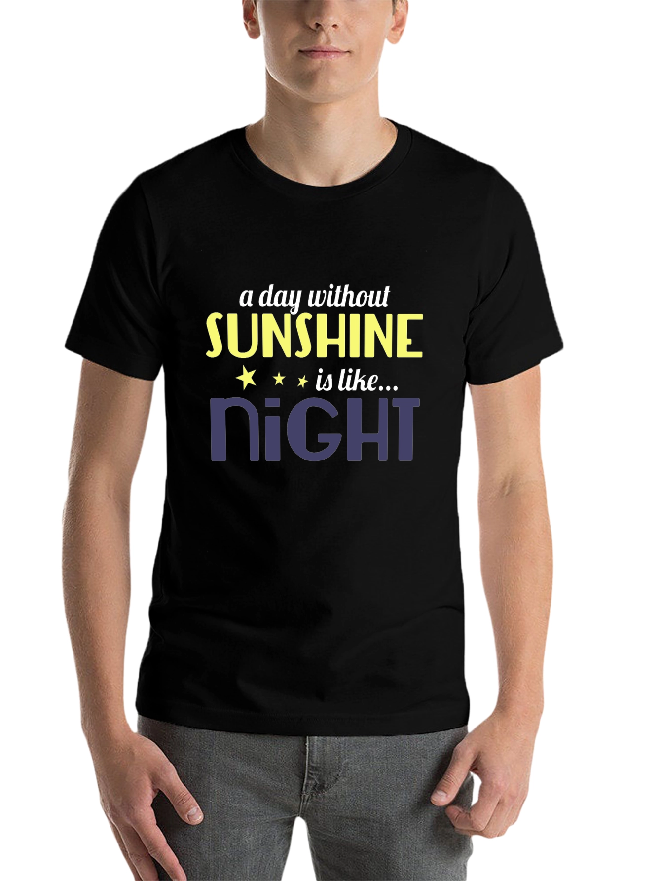 Black Funny Sunshine Night T-Shirt view 7