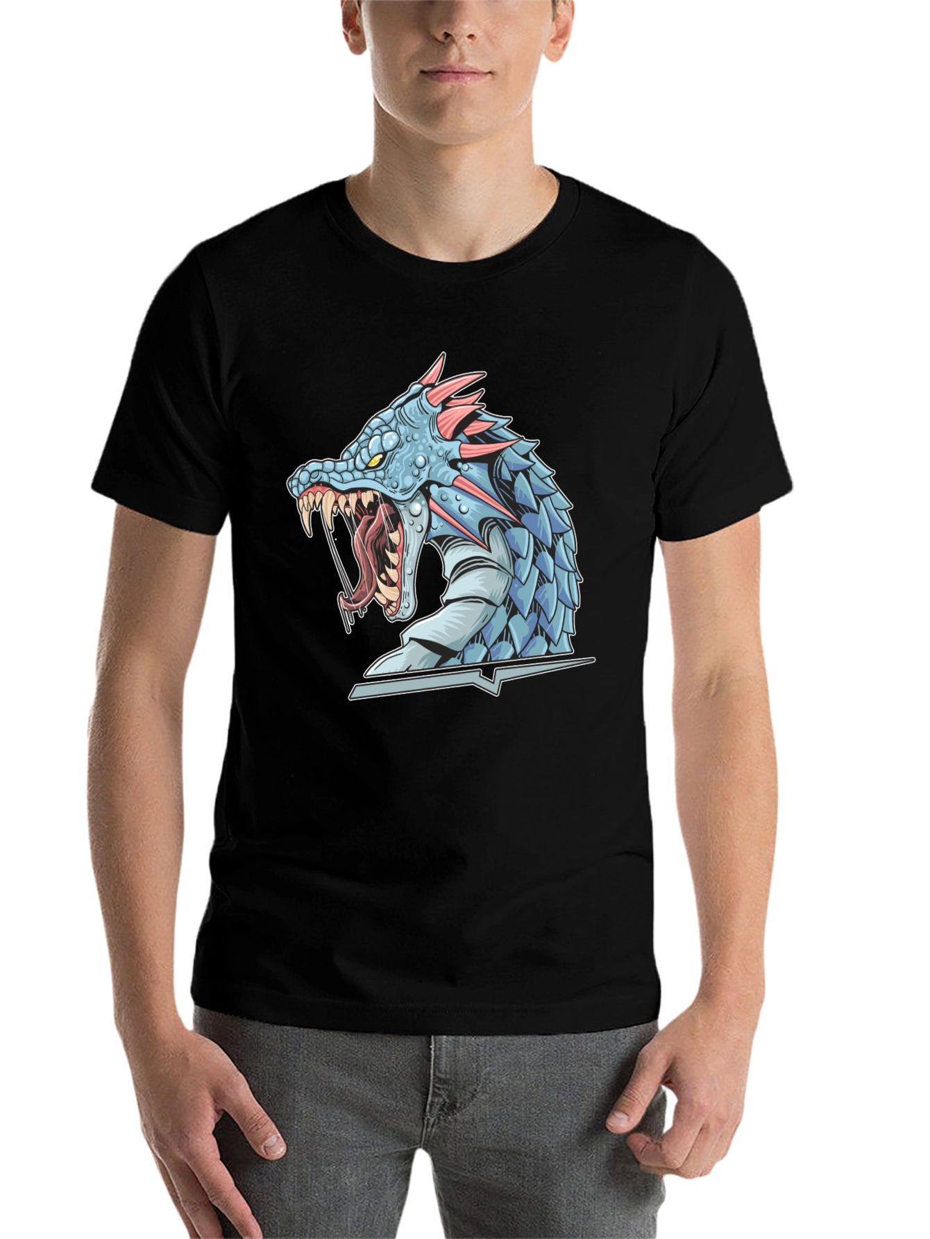 Black Dragon Graphic Tee - Black Cotton Shirt view 7