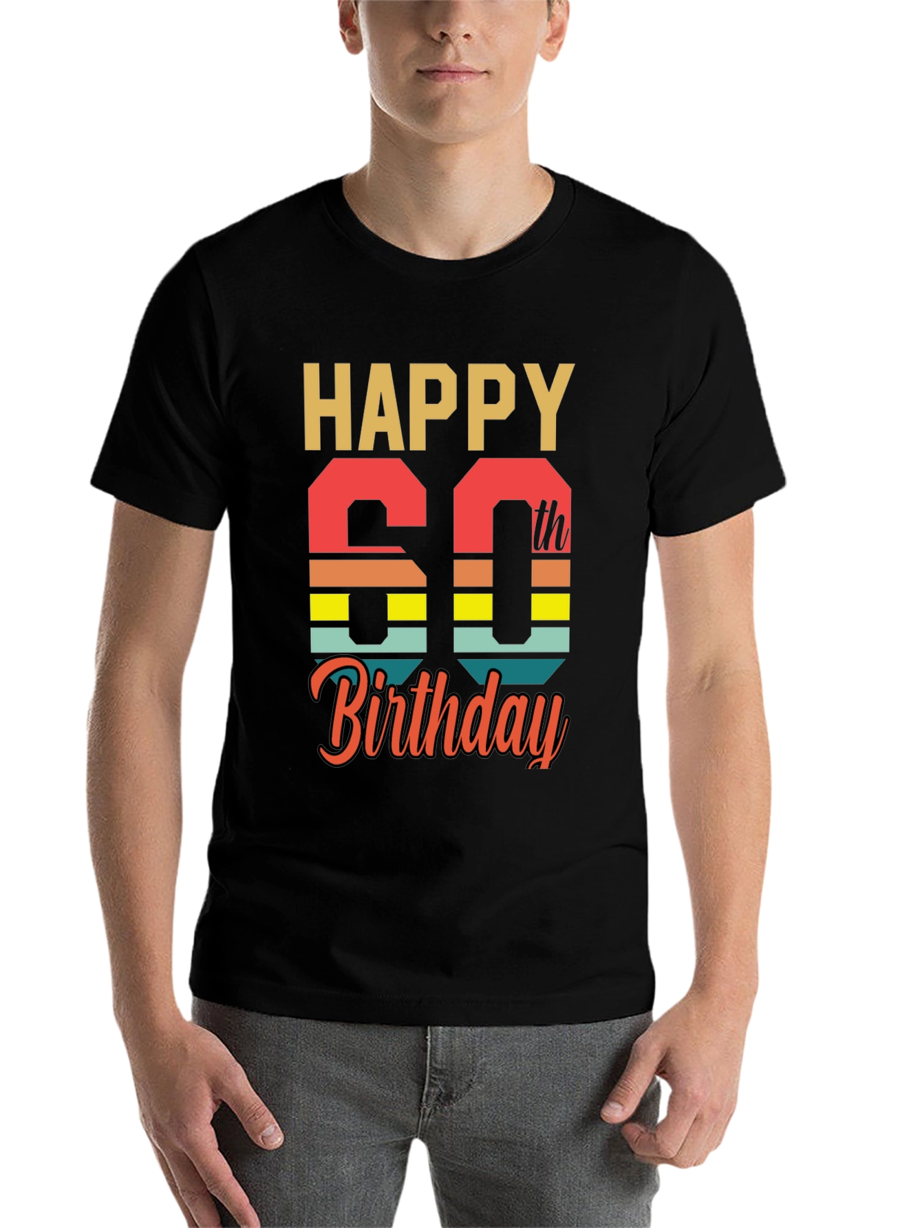 Black Happy 60th Birthday Graphic Tee view 7