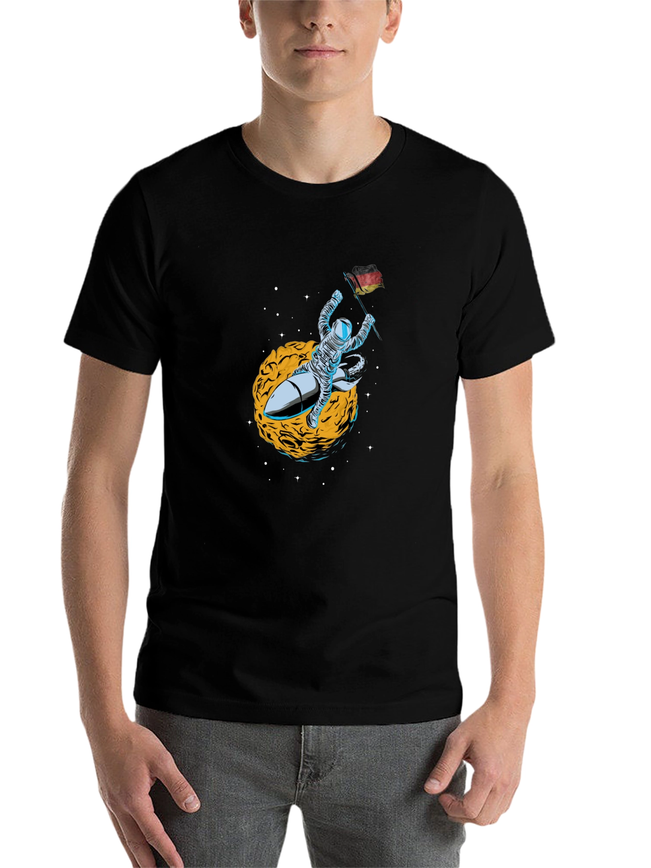 Black Astronaut Rocket Ride T-Shirt - Space Adventure Tee view 7