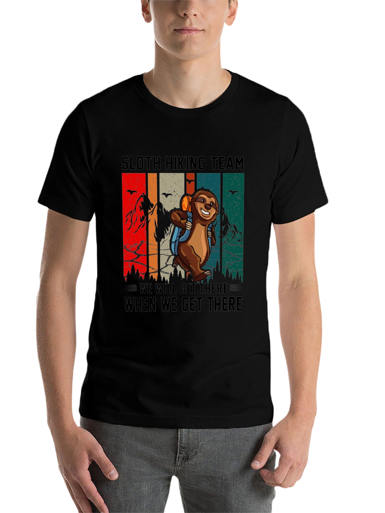 Black Sloth Hiking Team Graphic Tee view 7