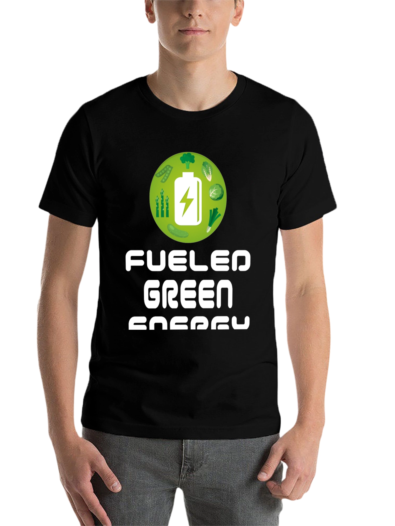 Black Fueled by Green Energy T-Shirt view 7