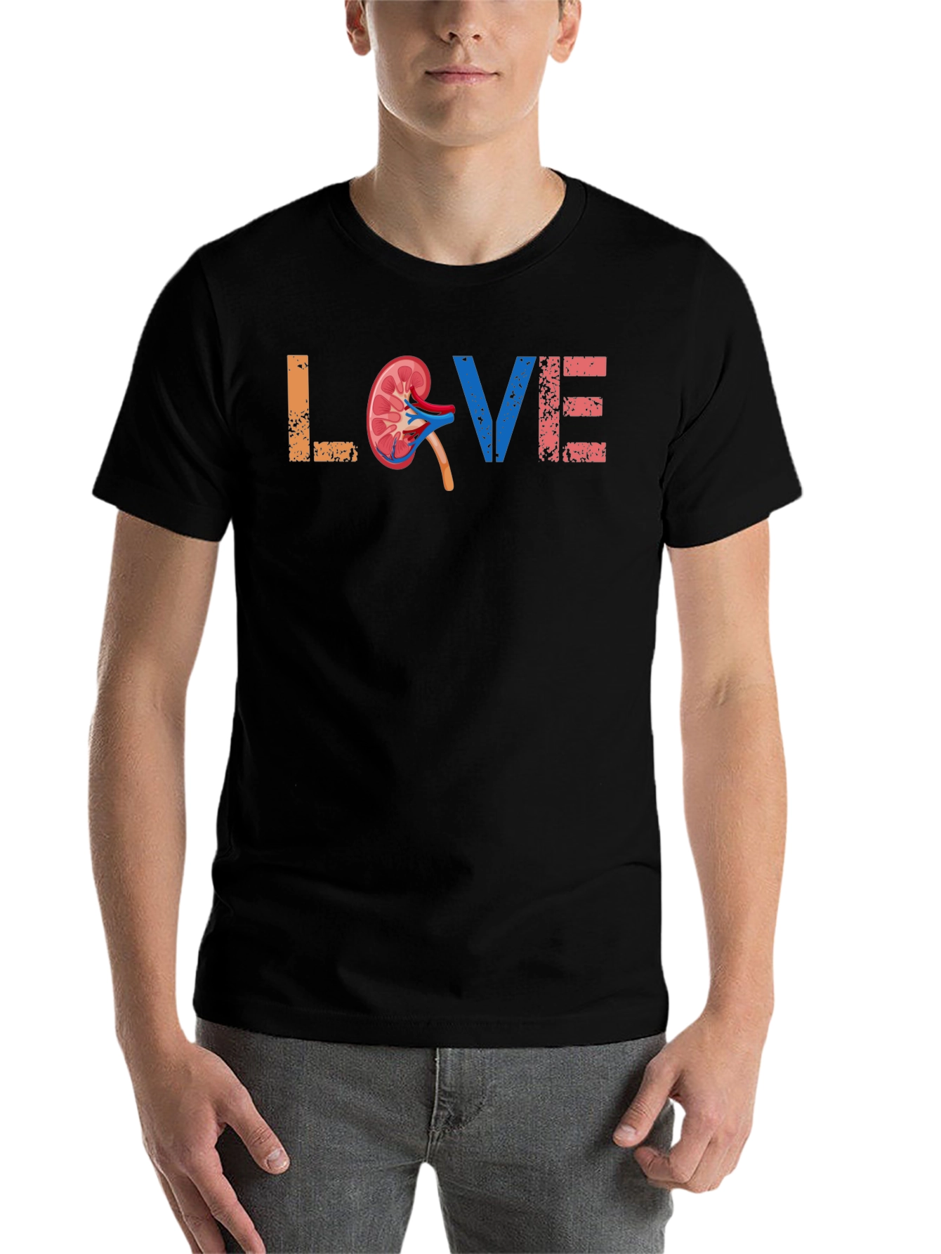 Black Love Kidney T-Shirt - Organ Donor Awareness Tee view 7