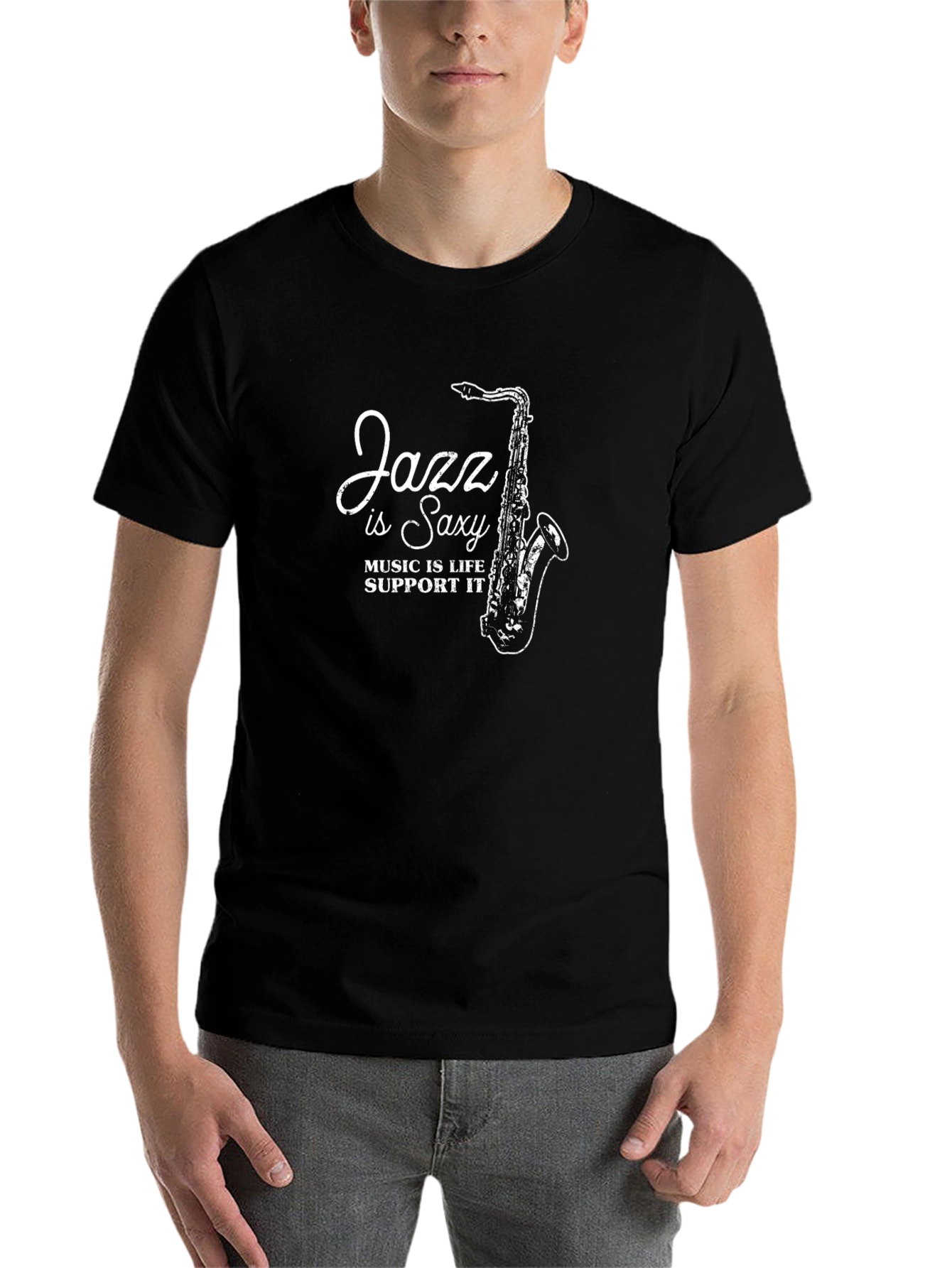 Black Jazz is Saxy T-Shirt - Music Lover Tee view 7