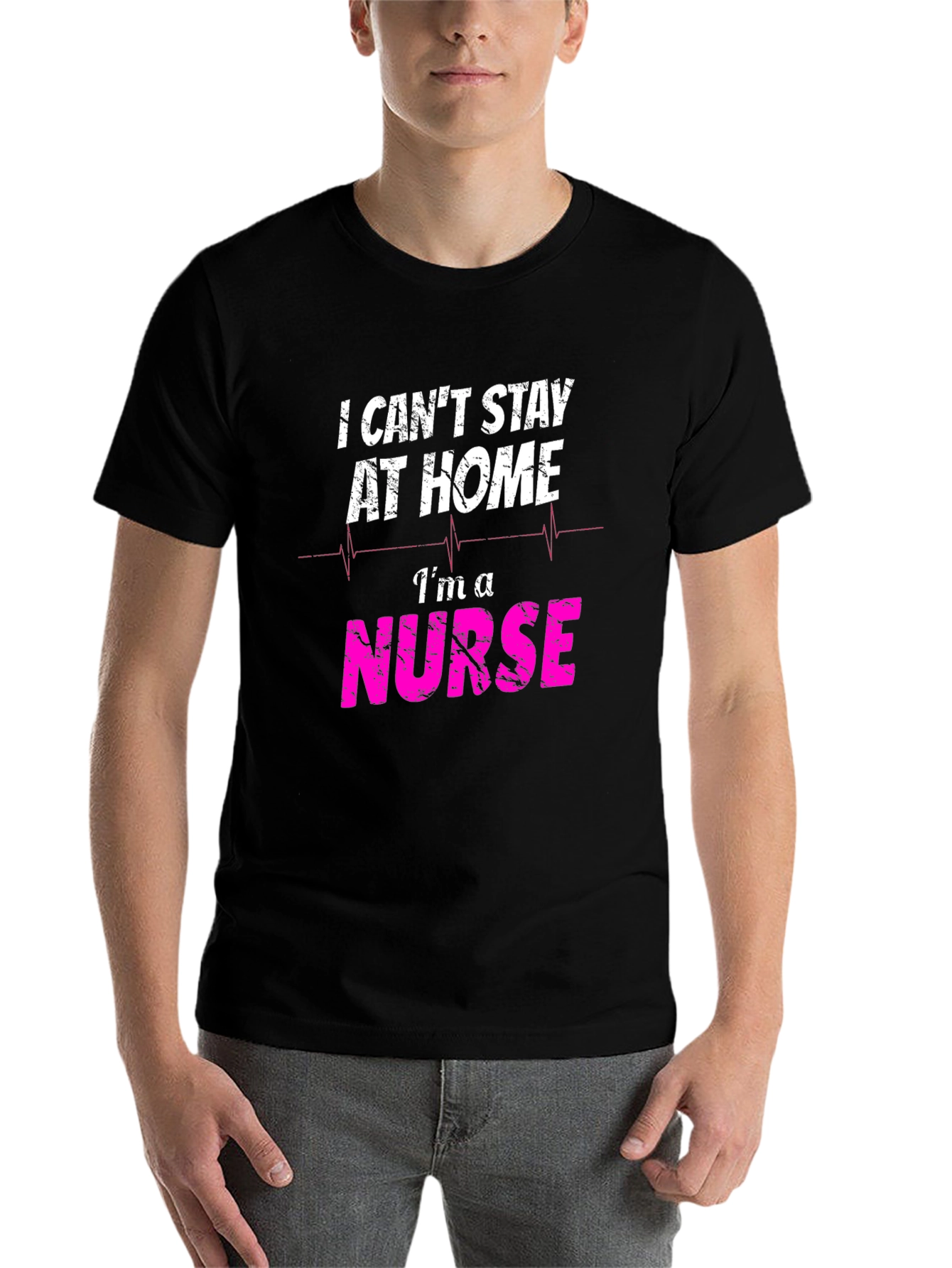 Black I Can't Stay at Home I'm A Nurse T-Shirt view 7