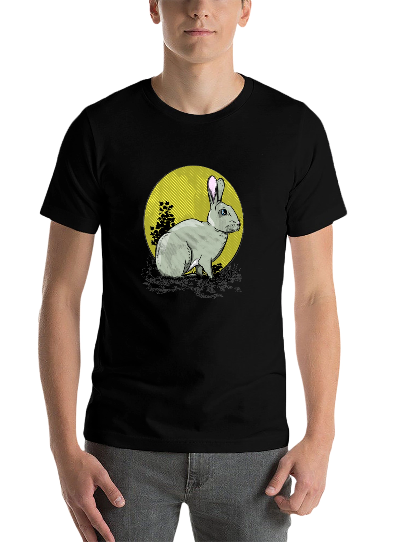 Black Rabbit Graphic Black T-Shirt view 7