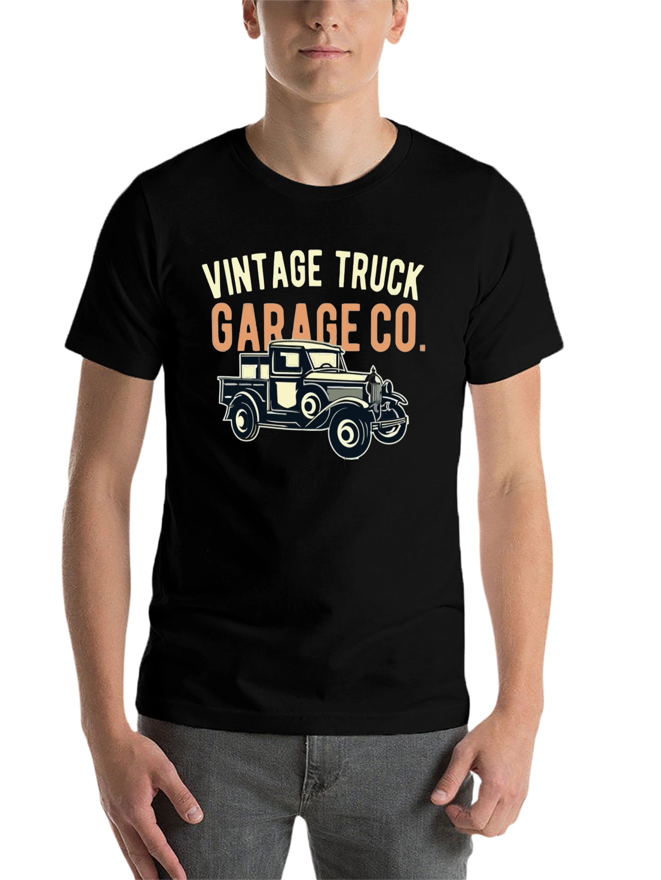 Black Vintage Truck Garage Co. T-Shirt view 7