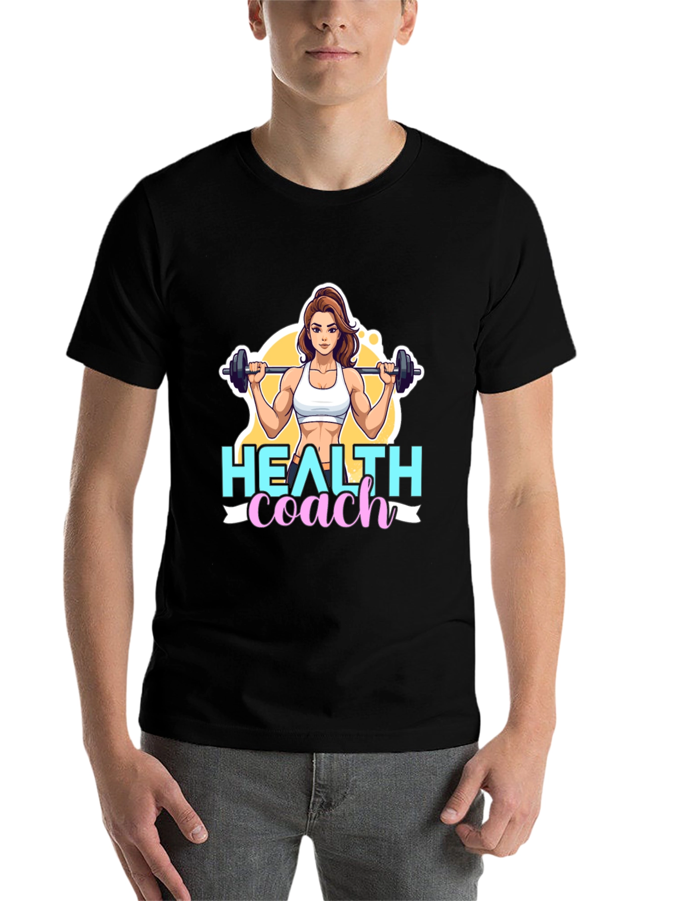 Black Health Coach Graphic Tee - Fitness Motivation view 7