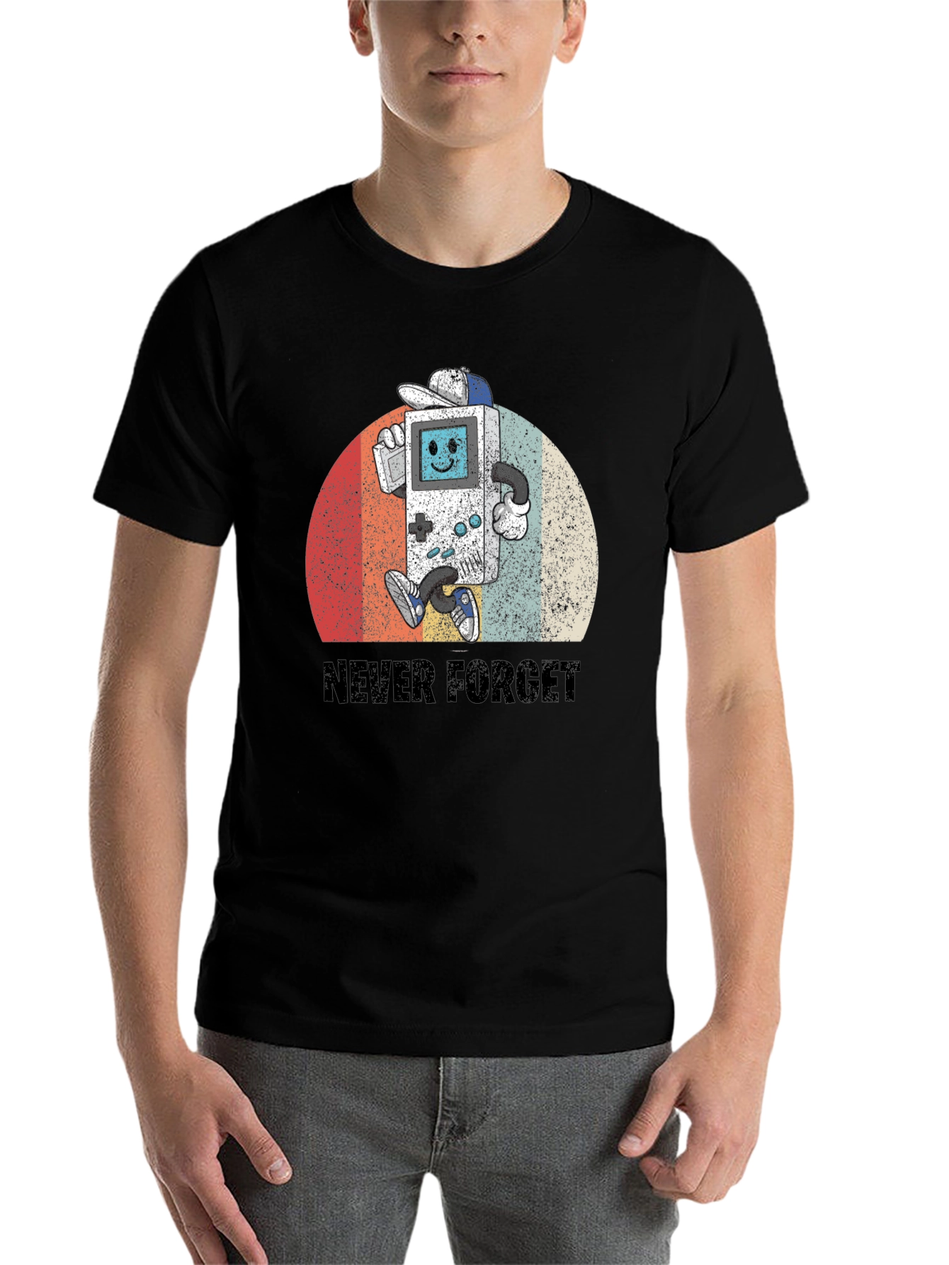 Black Retro Gamer T-Shirt - Never Forget view 7