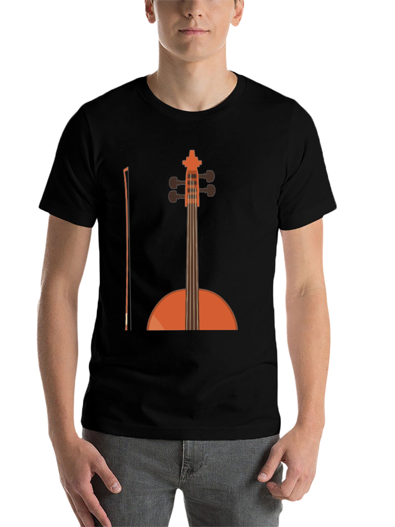 Black Cello Graphic T-Shirt - Black Musical Tee view 7