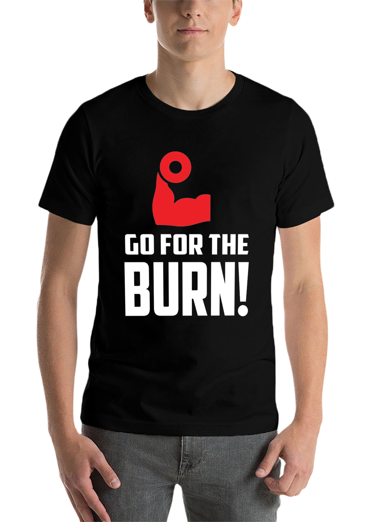 Black Go For The Burn! Graphic Tee Shirt view 7