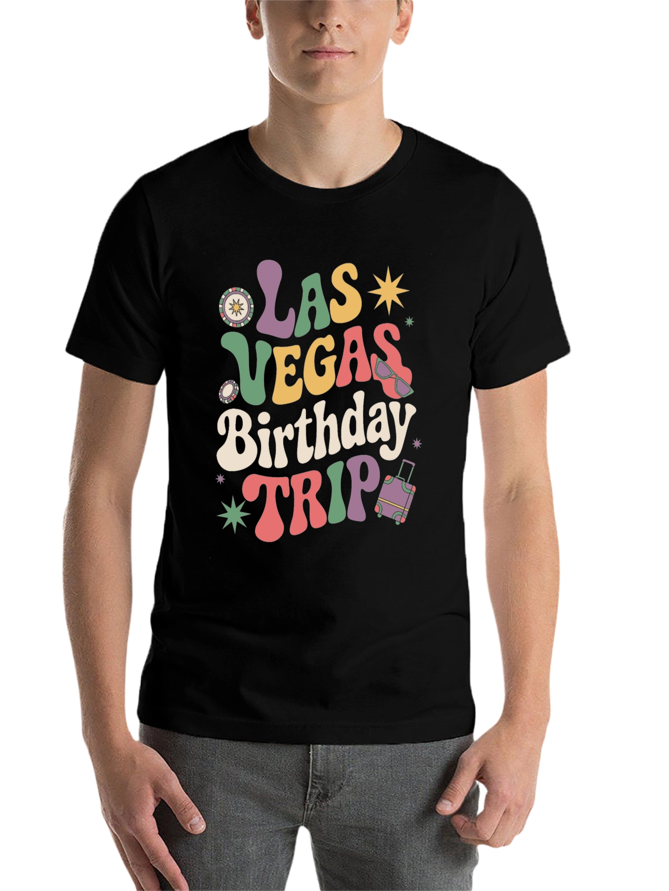 Black Las Vegas Birthday Trip Graphic Tee view 7