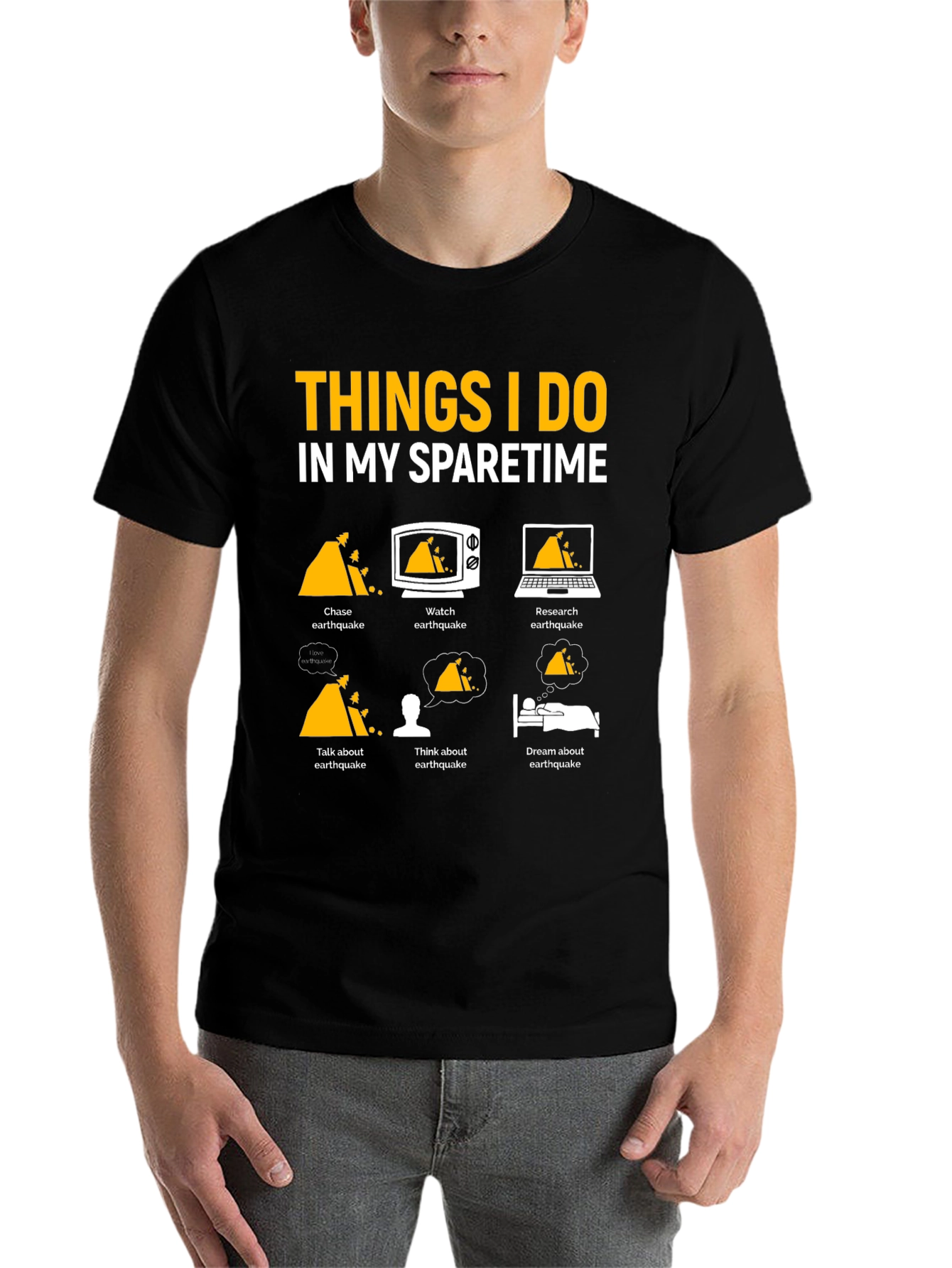 Earthquake Obsessed T-Shirt | Funny Spare Time Tee - 7