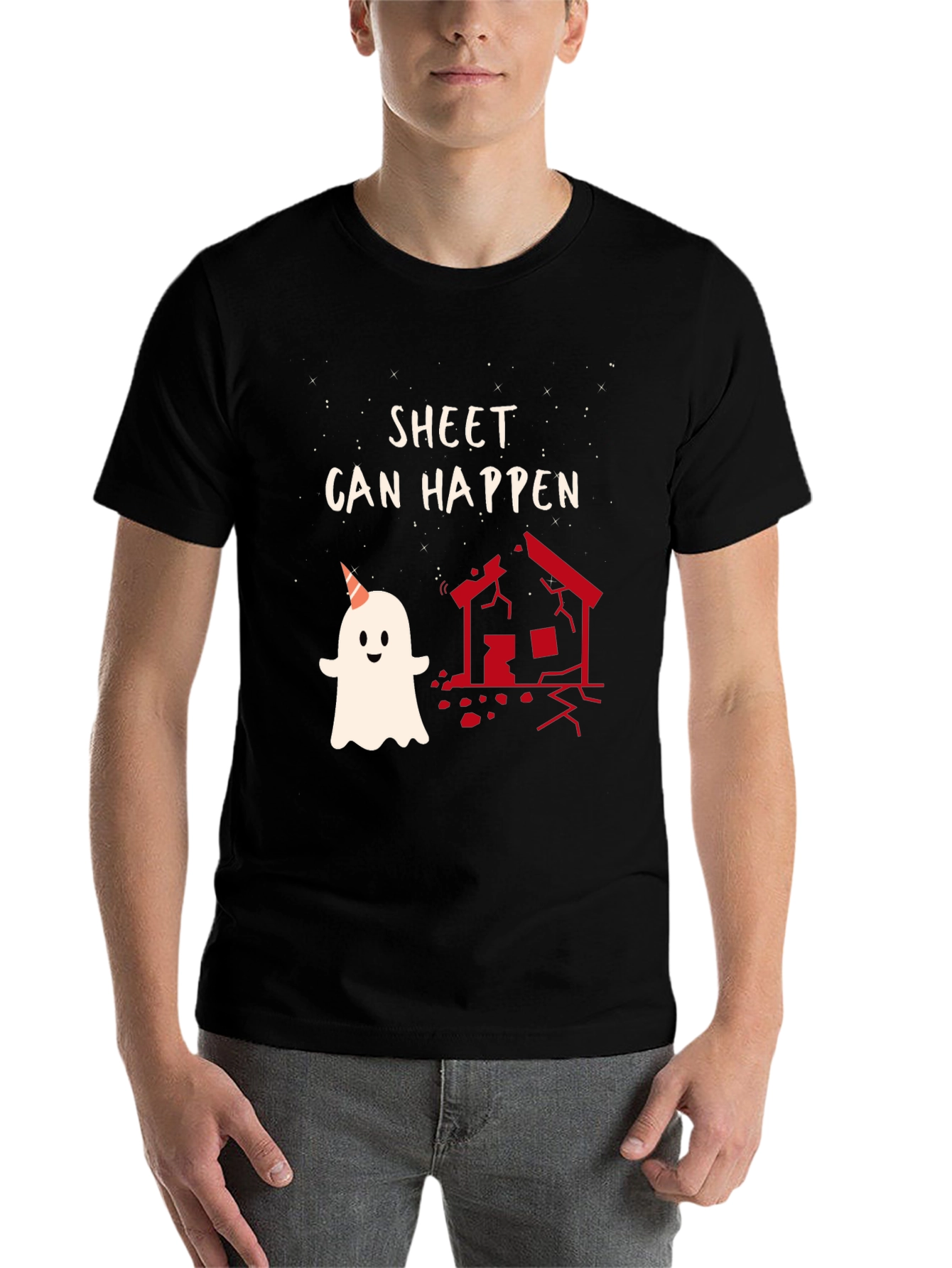 Black Sheet Can Happen Funny Ghost T-Shirt view 7