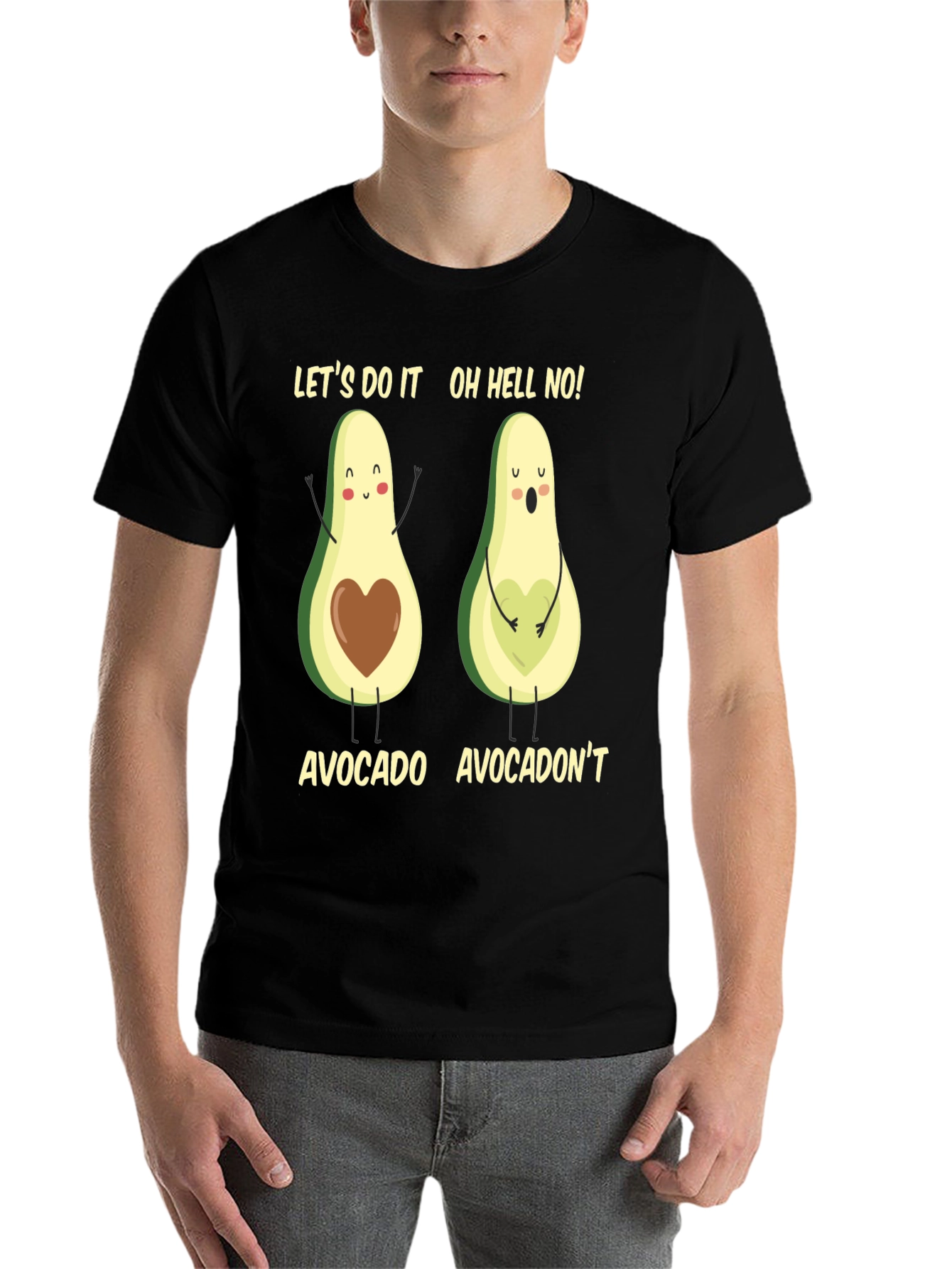 Black Avocado Pun T-Shirt: Let's Do It! Avocadon't! view 7