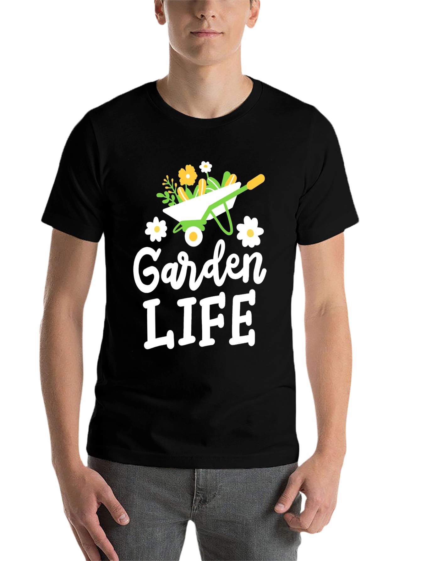 Black Garden Life Graphic Tee - Gardening Lover's T-Shirt view 7
