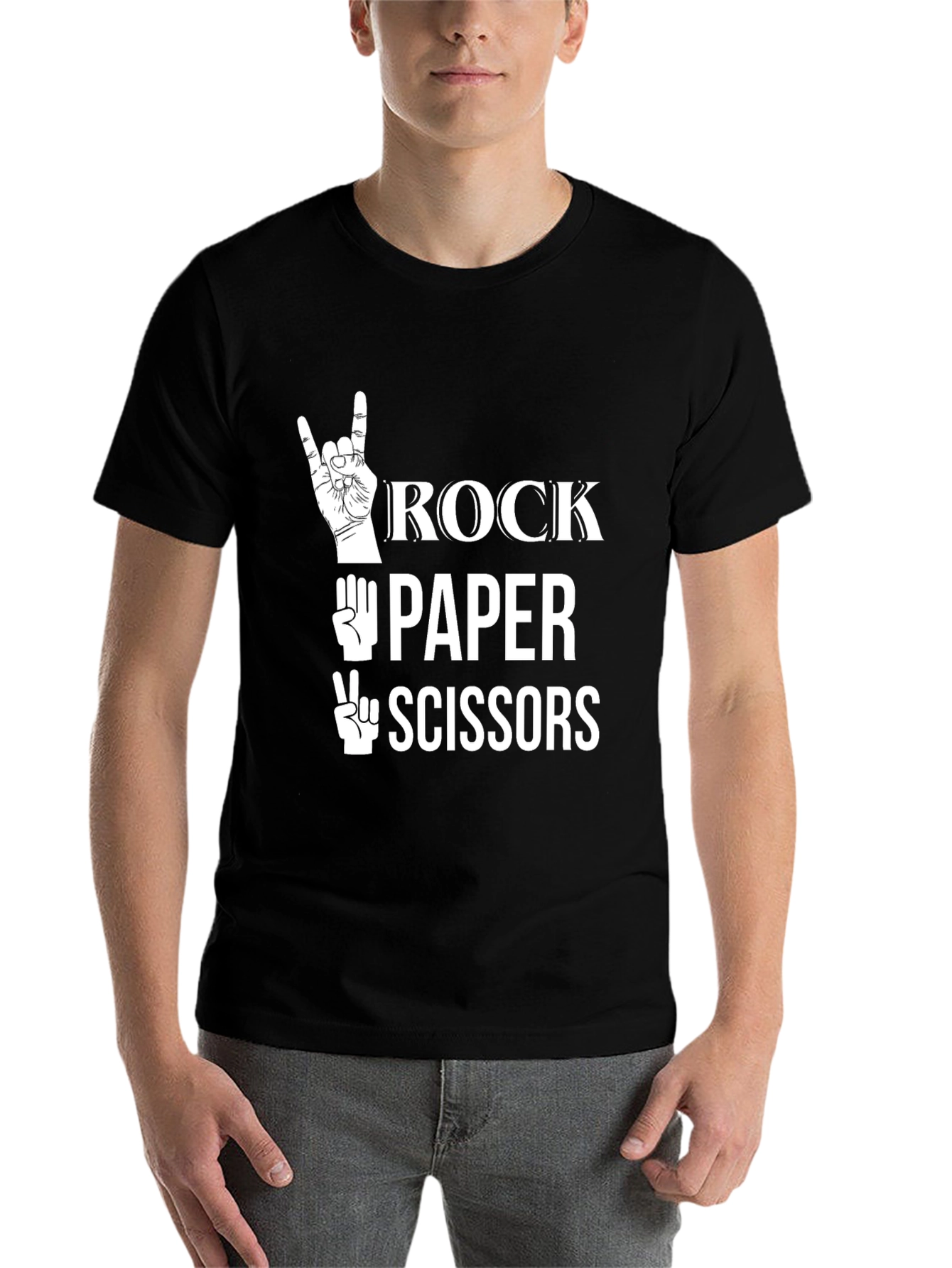 Black Rock Paper Scissors Graphic Tee - Black T-Shirt view 7
