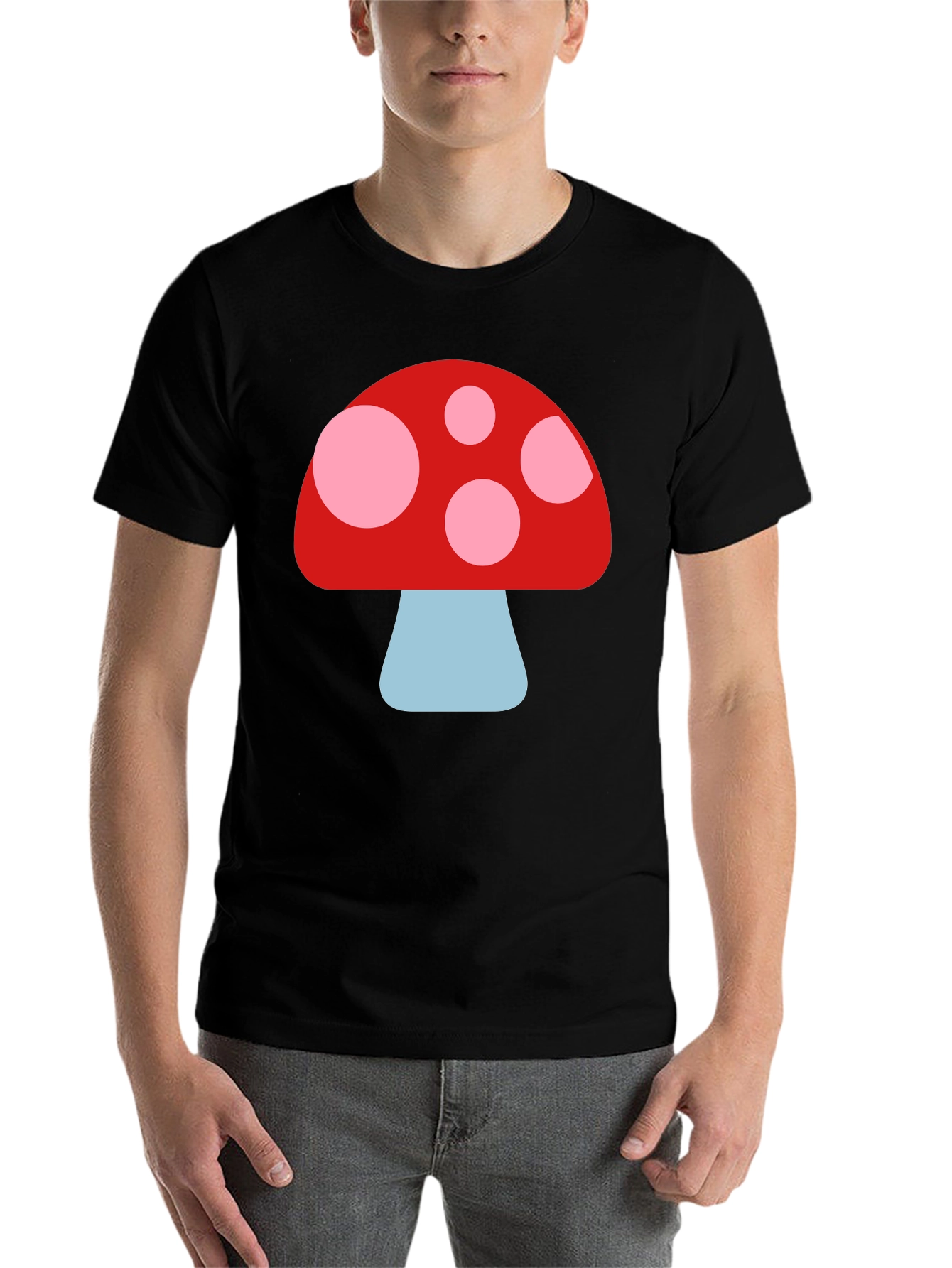 Black Mushroom Graphic Tee - Fun, Unique Design view 7