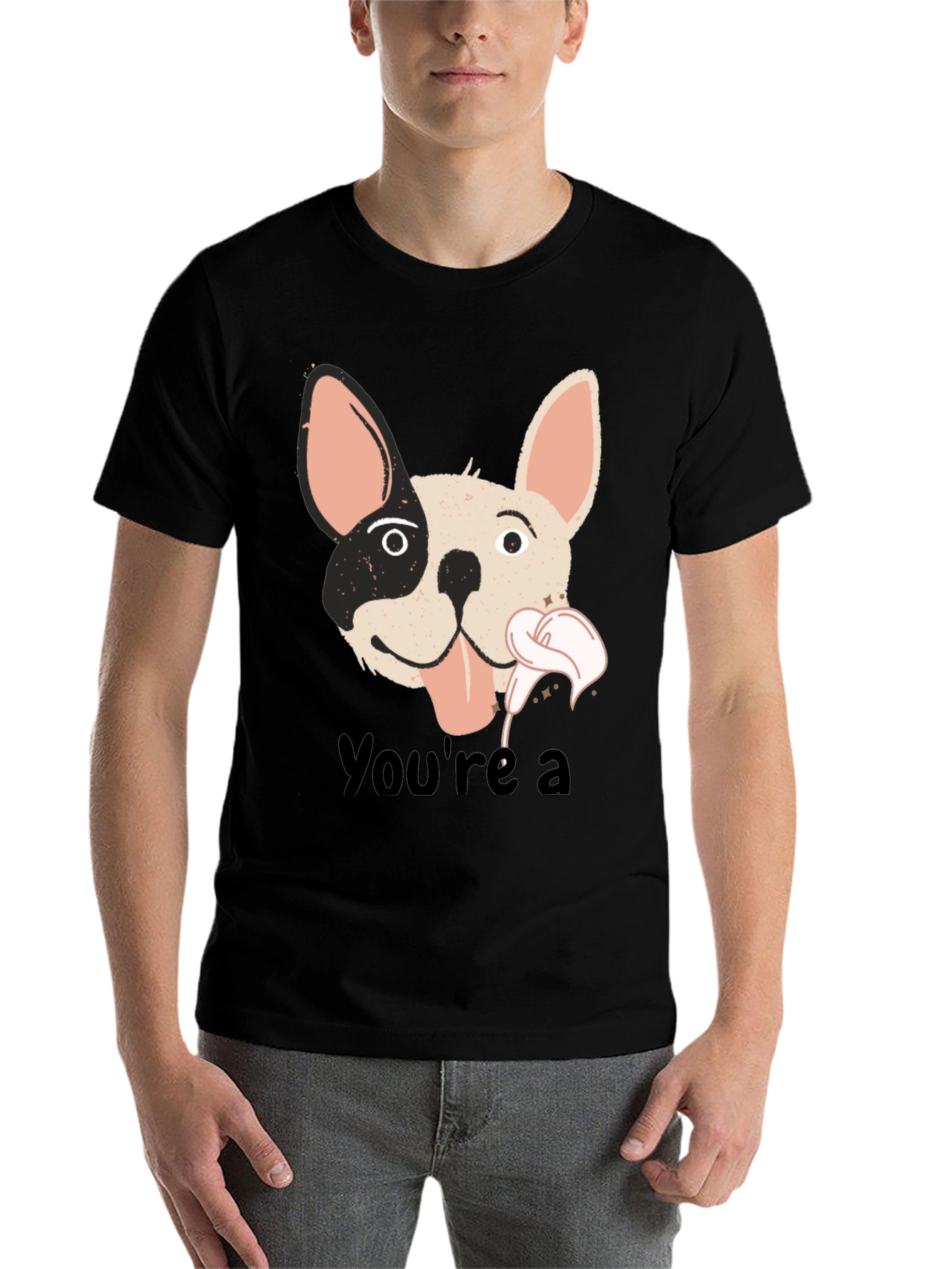 Black You're a Dog T-Shirt - Black Cotton Blend view 7