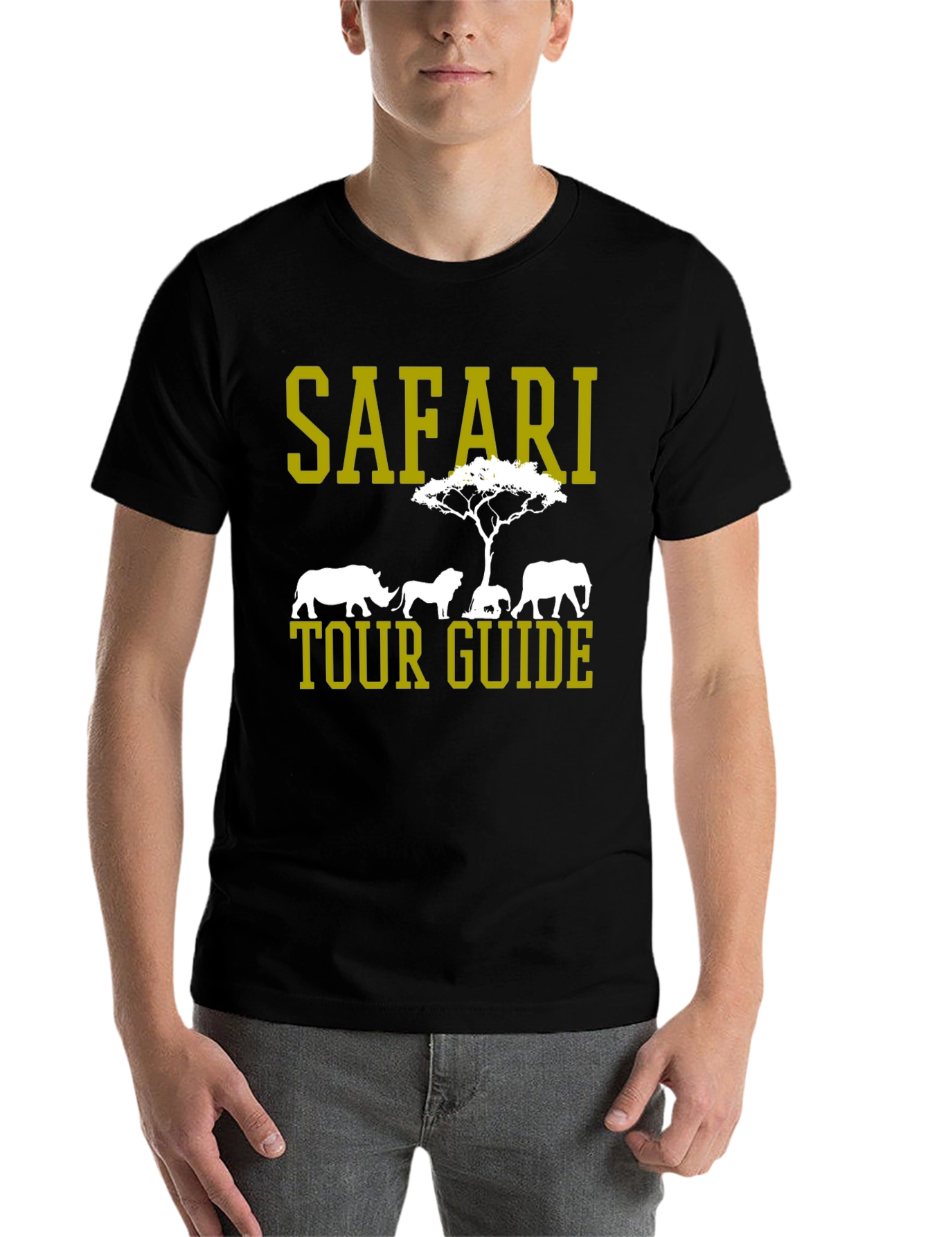 Black Safari Tour Guide Crew Neck T-Shirt view 7