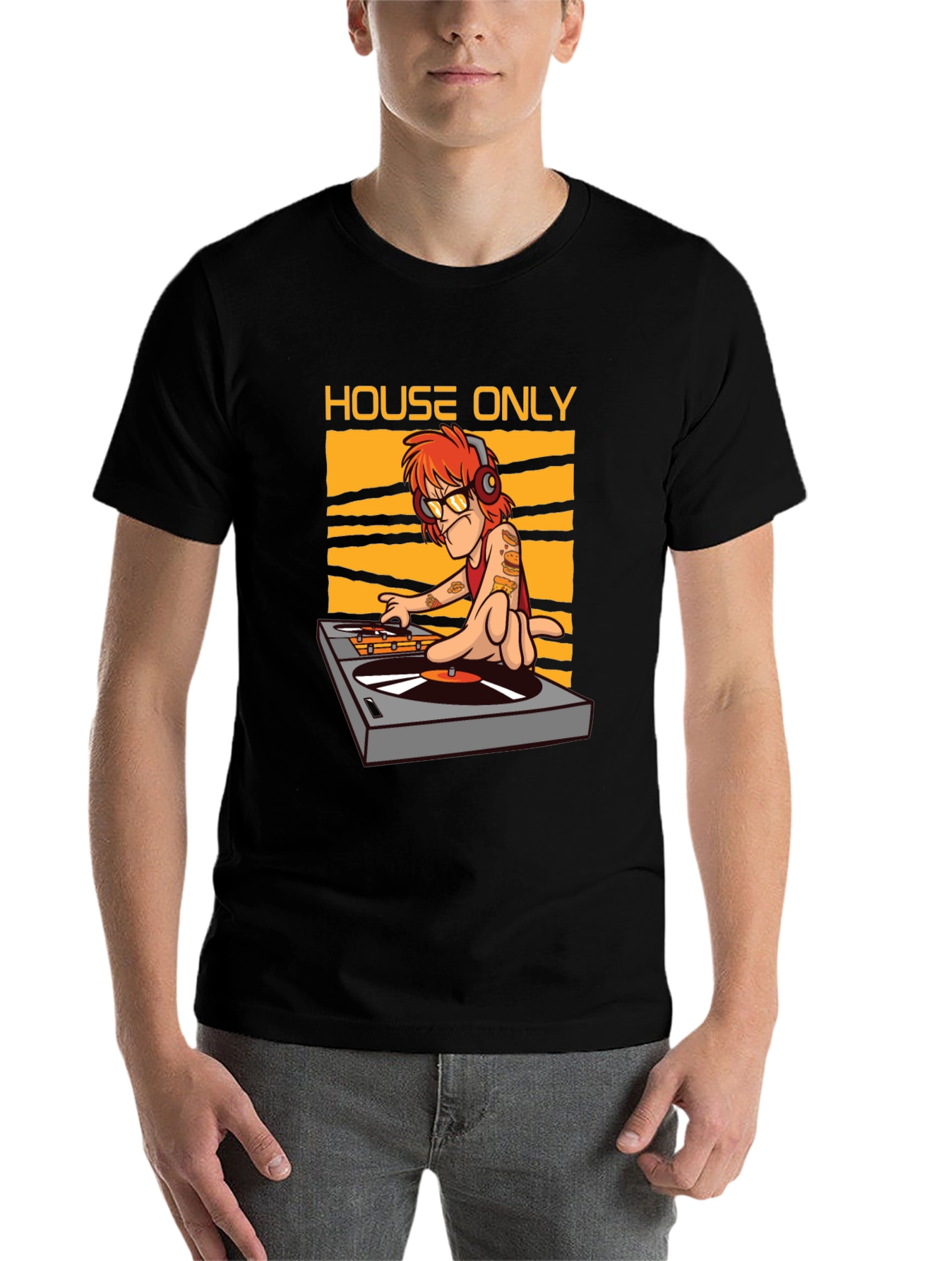 Black House Music DJ Graphic T-Shirt view 7